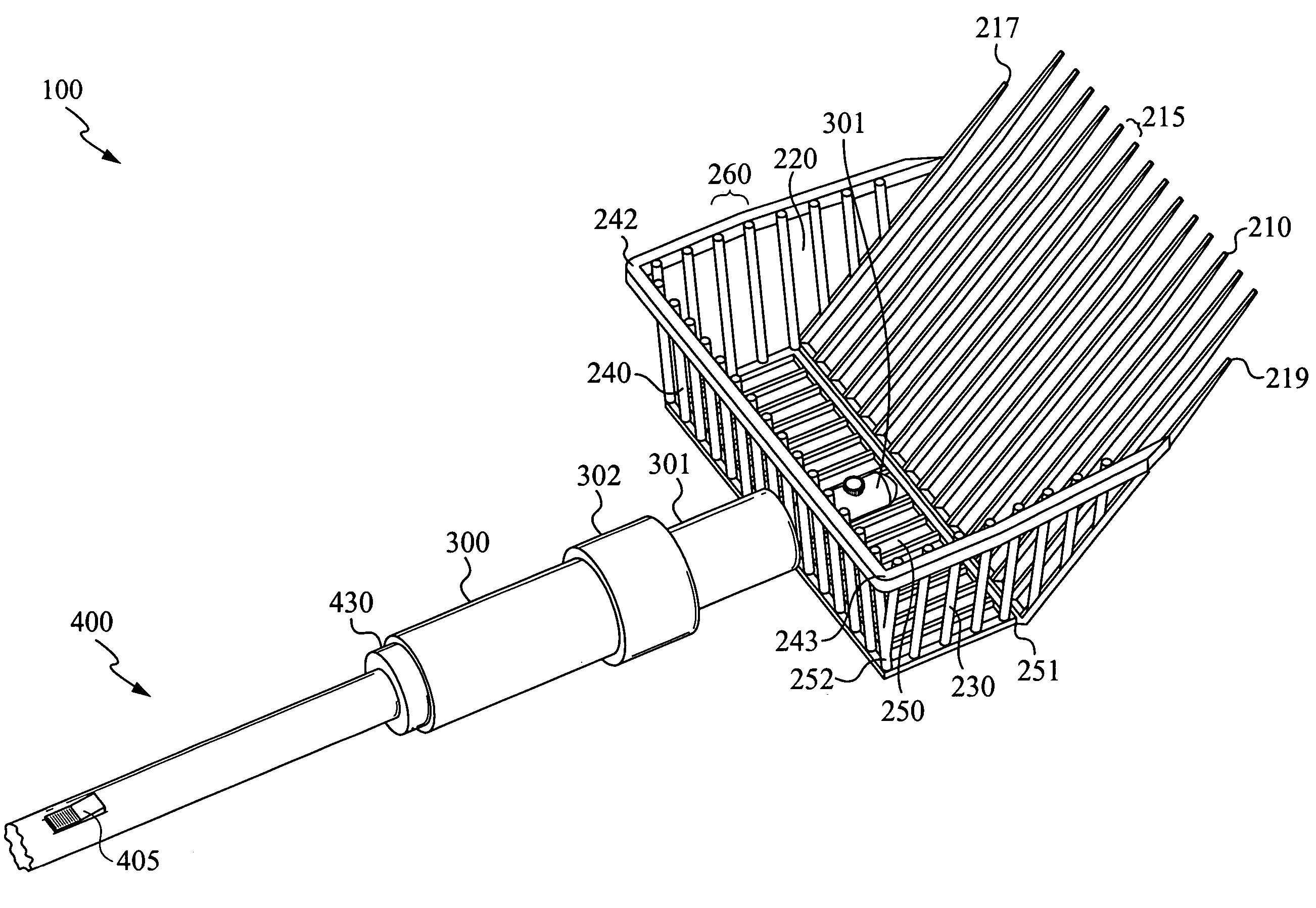 Vibrating scoop basket