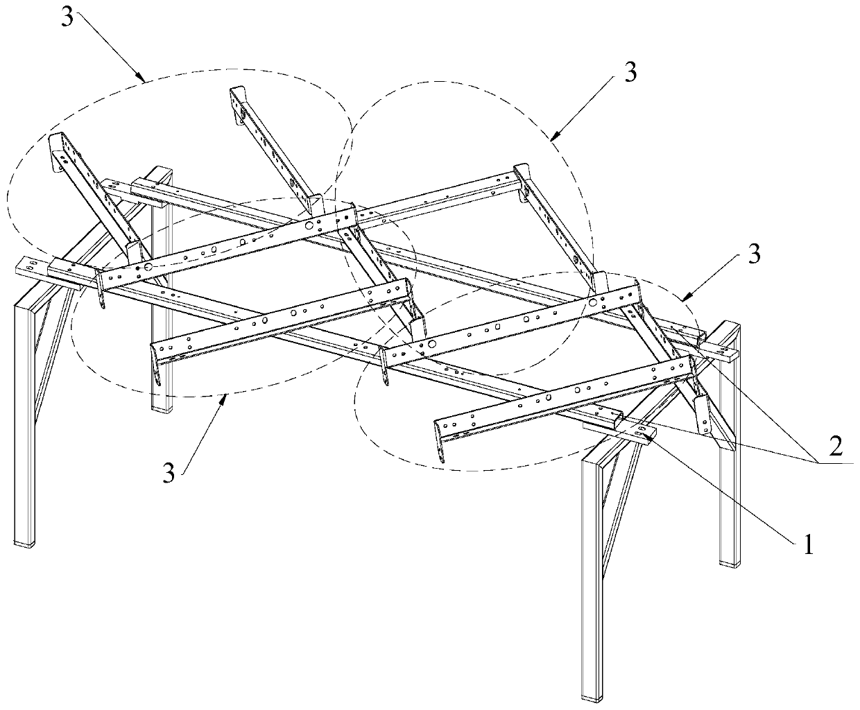 Supporting structure of conveying module and conveying module