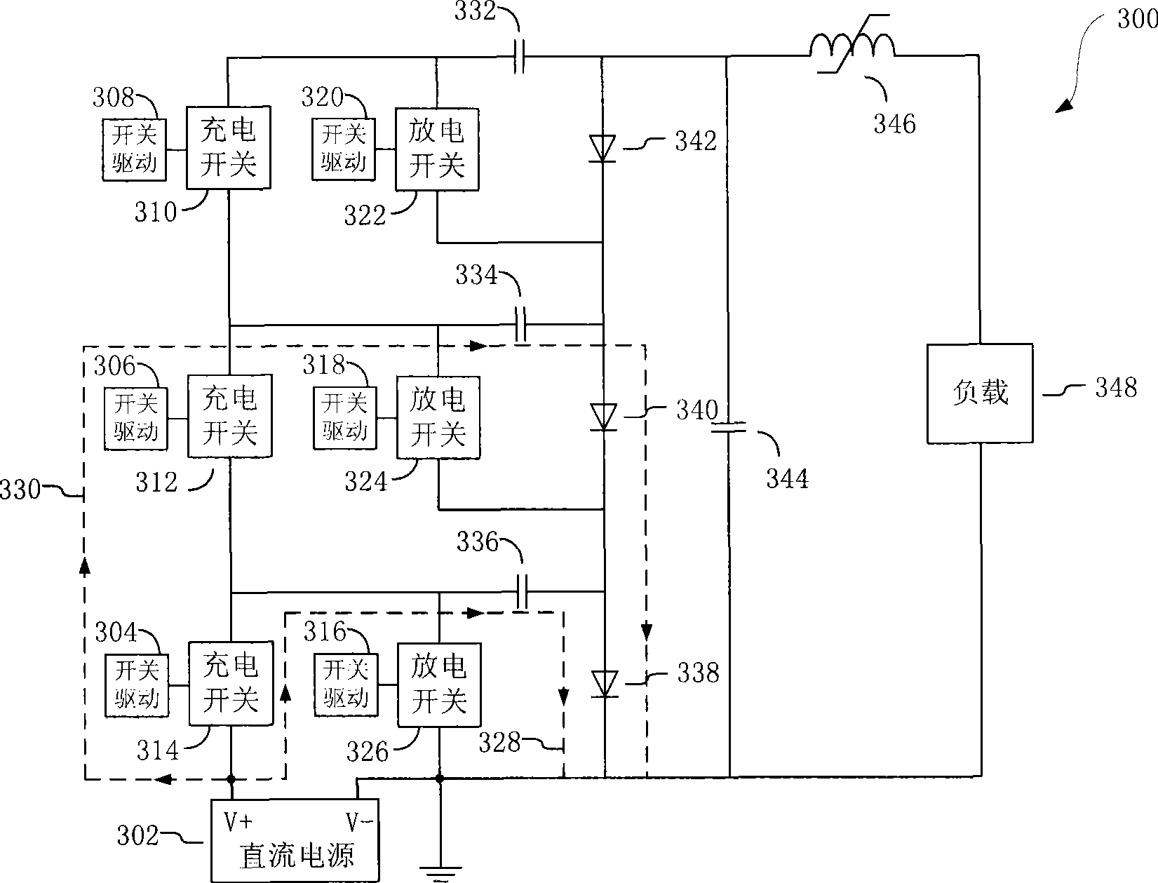 All solid state high voltage nanosecond pulse power supply