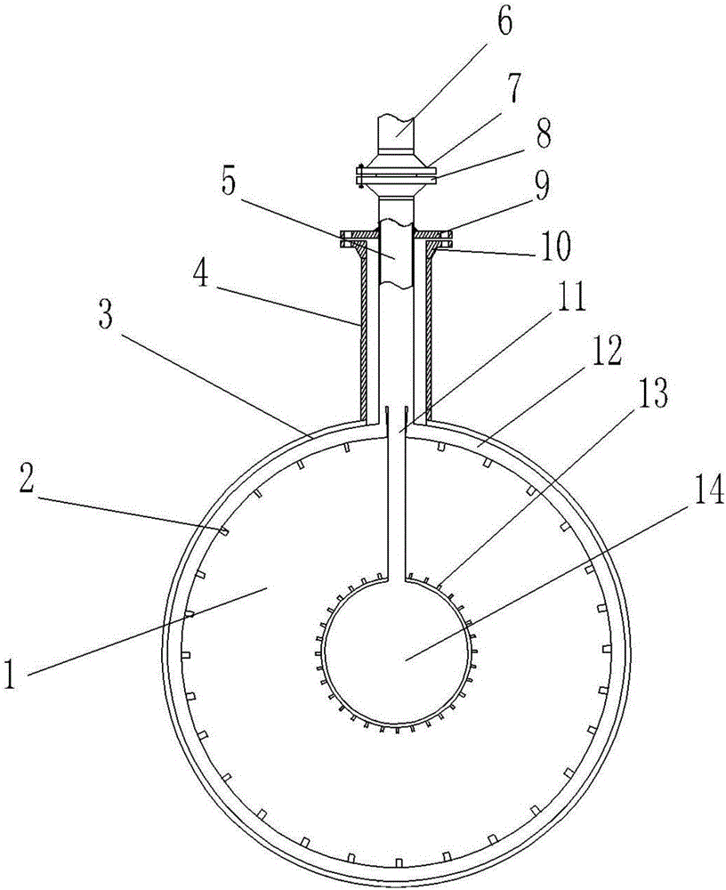 Ammonia oxidation furnace distributor with double-circulation air entraining device