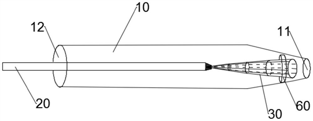 Auxiliary tool for guide wire penetration operation