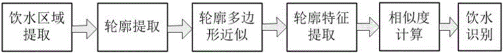 Pig water drinking behavior identification method based on contours