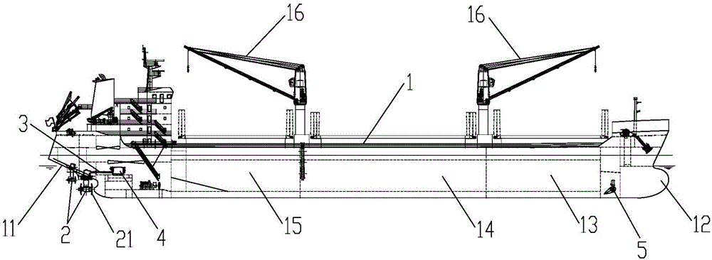 Environmental-friendly and energy-saving tail icebreaking type multipurpose heavy lift carrier