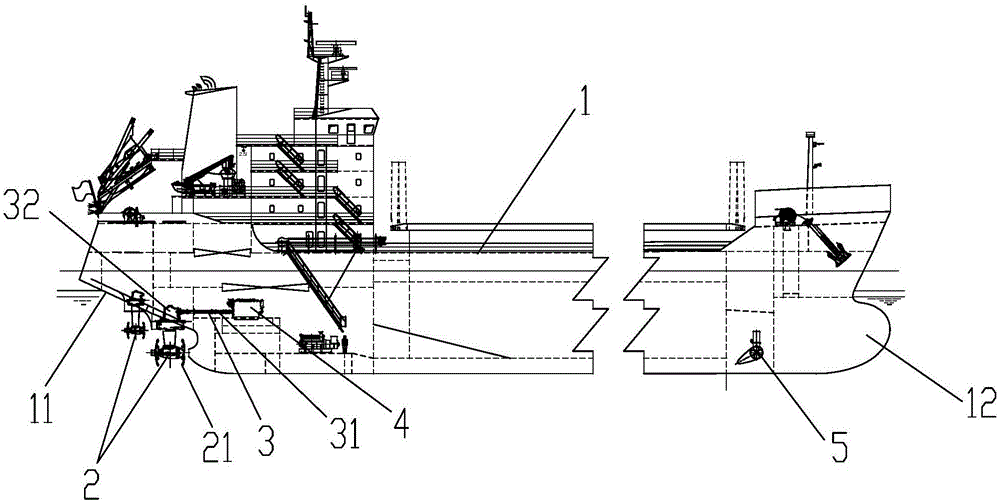 Environmental-friendly and energy-saving tail icebreaking type multipurpose heavy lift carrier