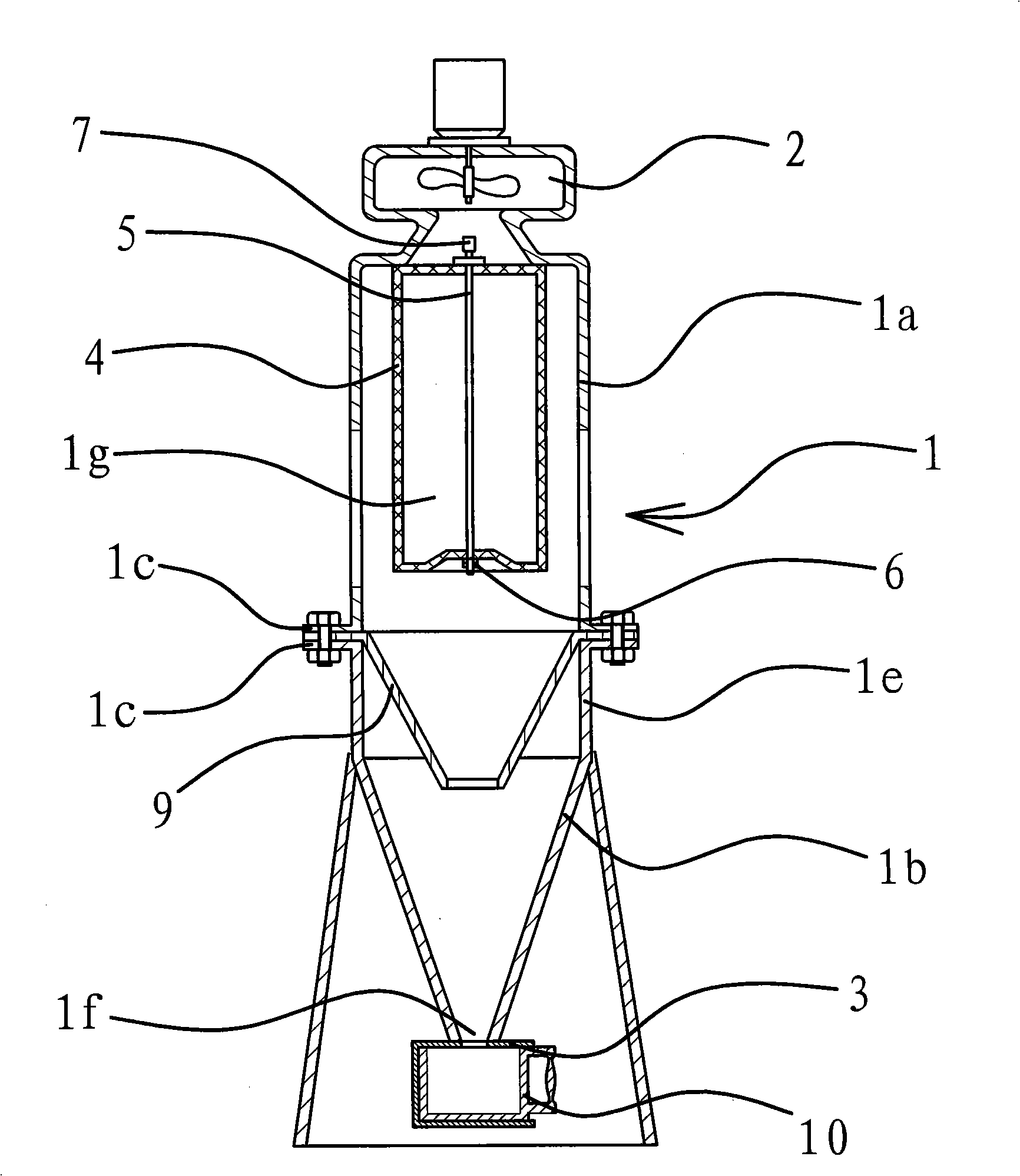 Whirlwind type filter cartridge dust wiper