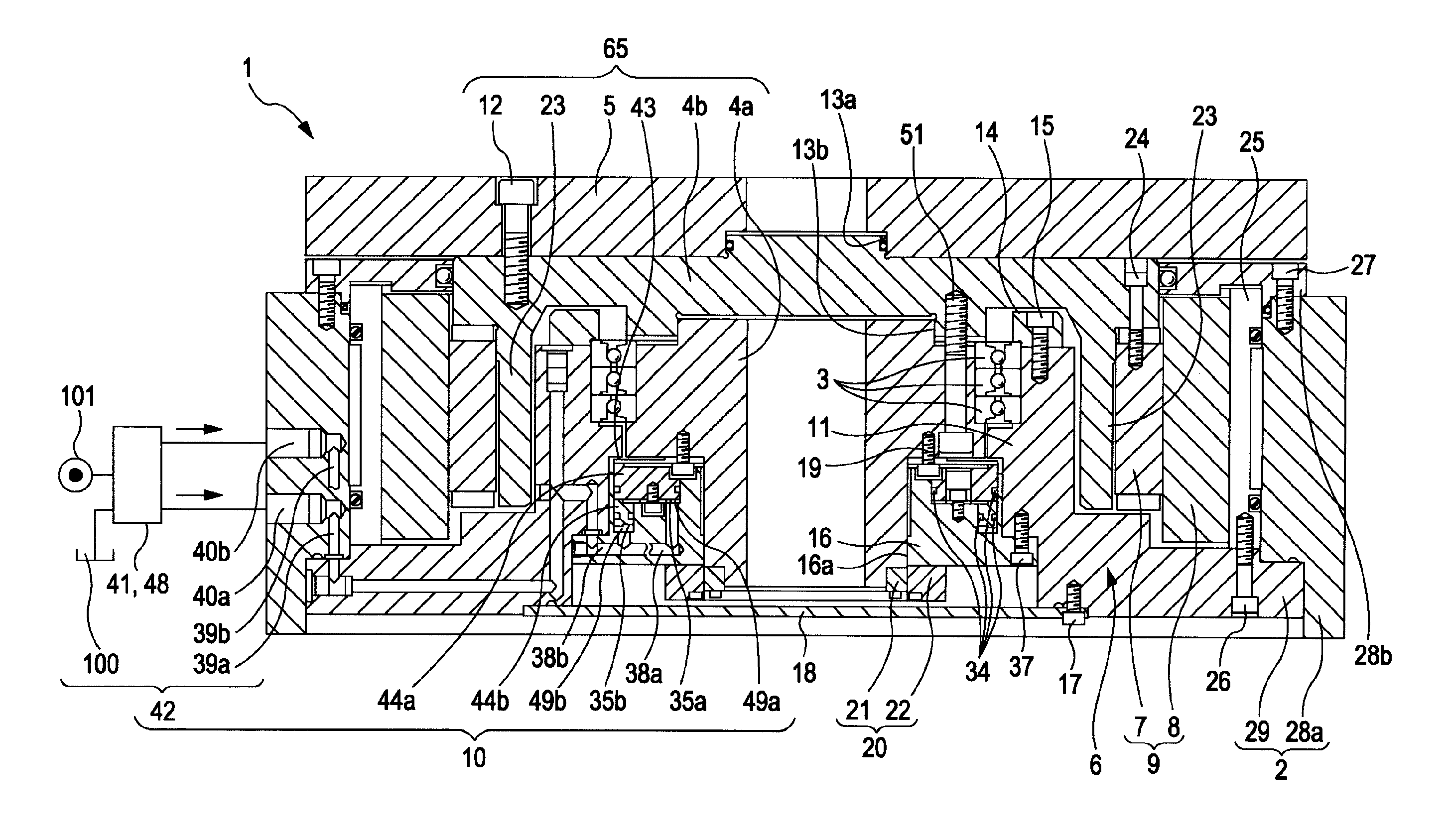 Clamping device in main shaft driving device for machine tool