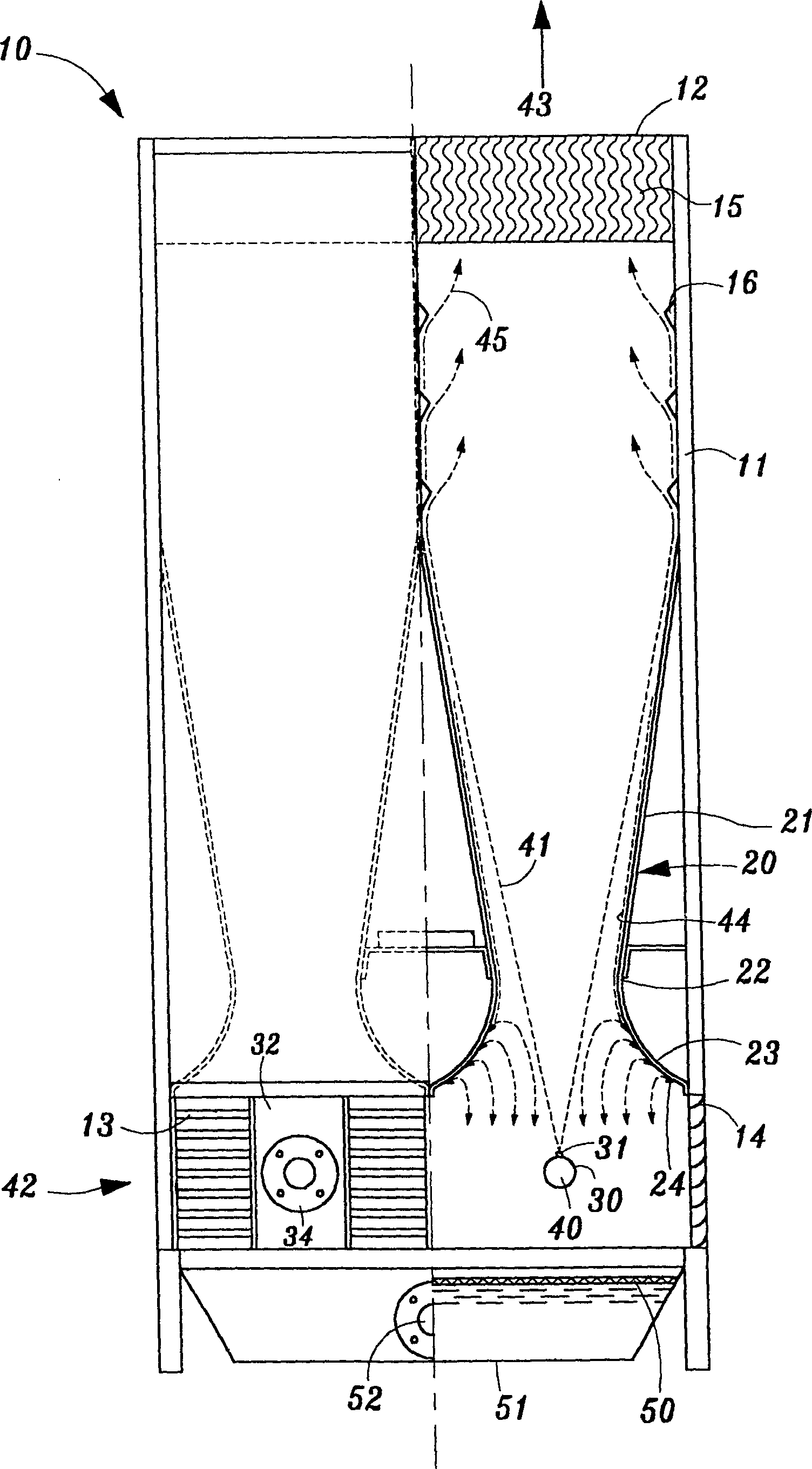 Non-filler flow cooling tower