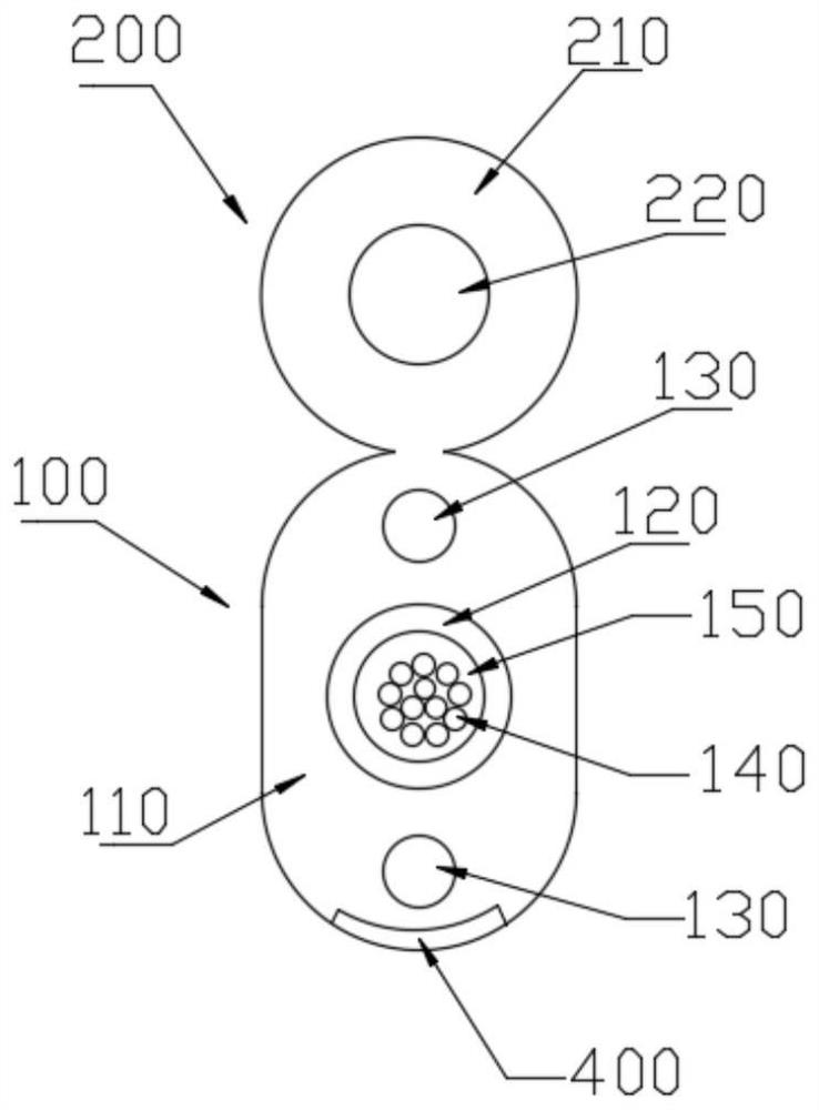 Lead-in optical cable and manufacturing mold, manufacturing method and air tightness testing method thereof