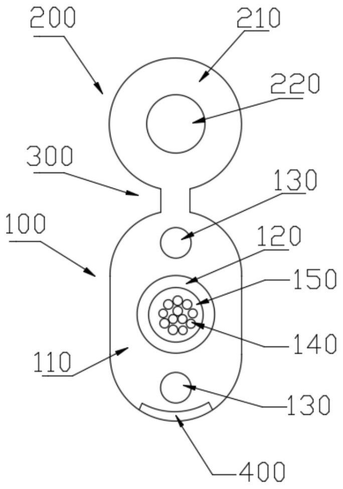 Lead-in optical cable and manufacturing mold, manufacturing method and air tightness testing method thereof