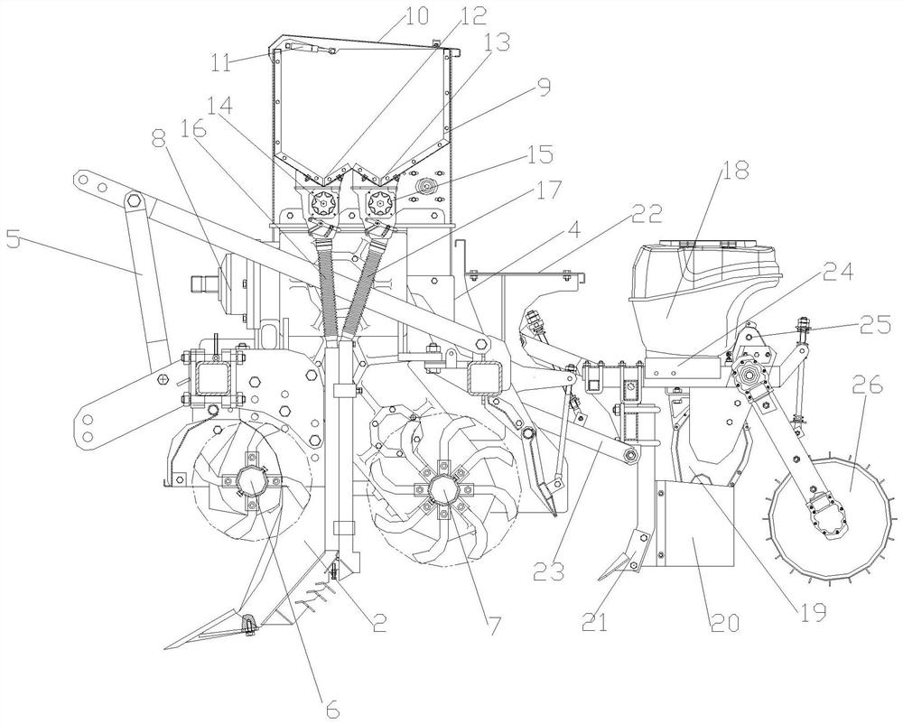 Deep scarification fertilization seedling belt rotary tillage precision seeding method