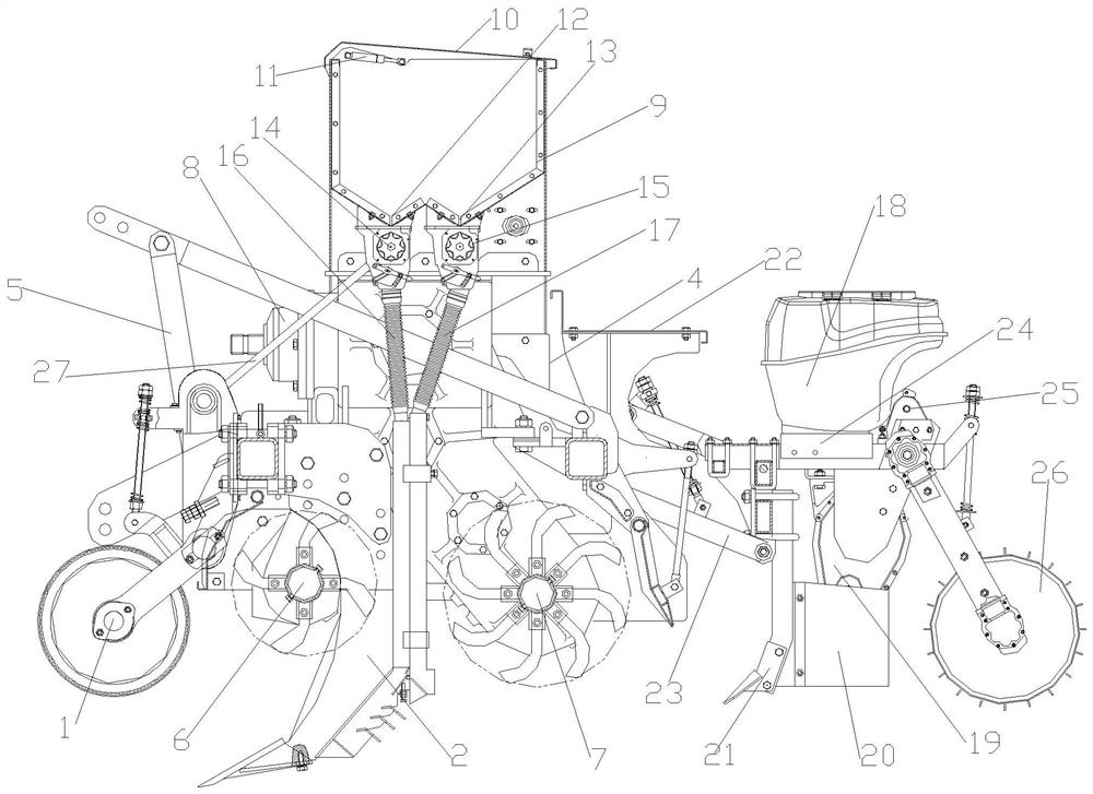 Deep scarification fertilization seedling belt rotary tillage precision seeding method