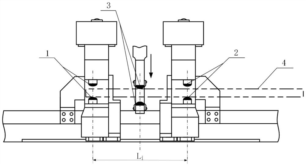 Multi-point discrete precise straightening planning method for planar curved linear guide rail