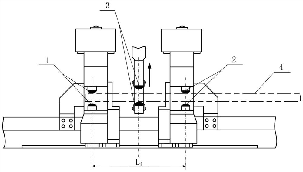 Multi-point discrete precise straightening planning method for planar curved linear guide rail