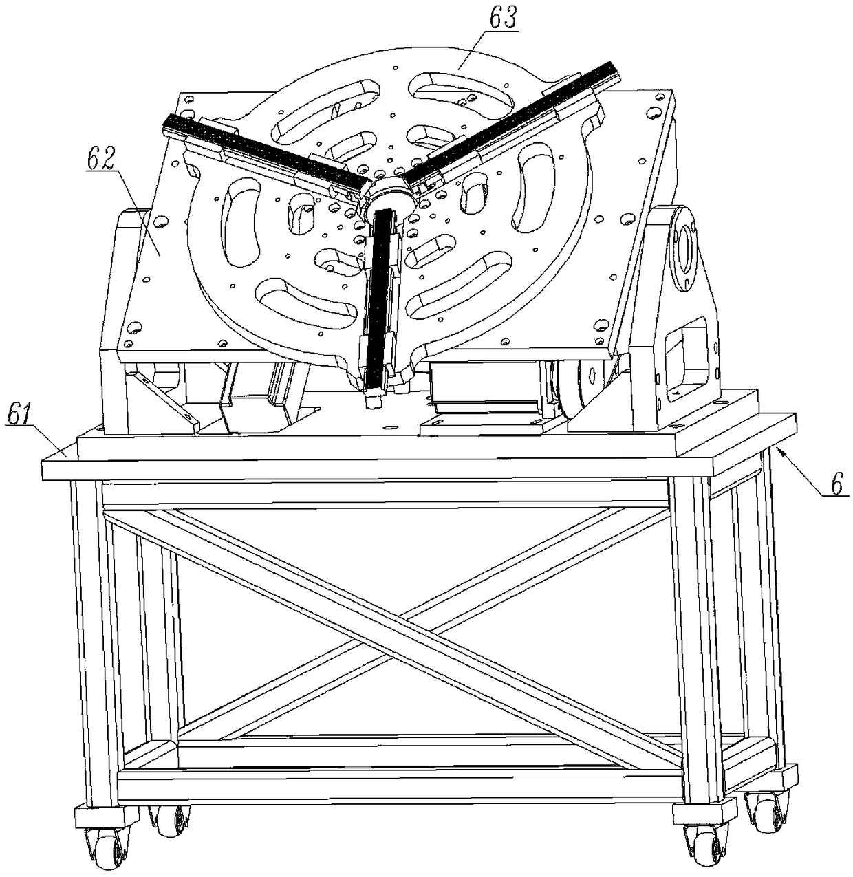 Three-in-one drilling and hair planting machine with large disc, flat plate and stick brush