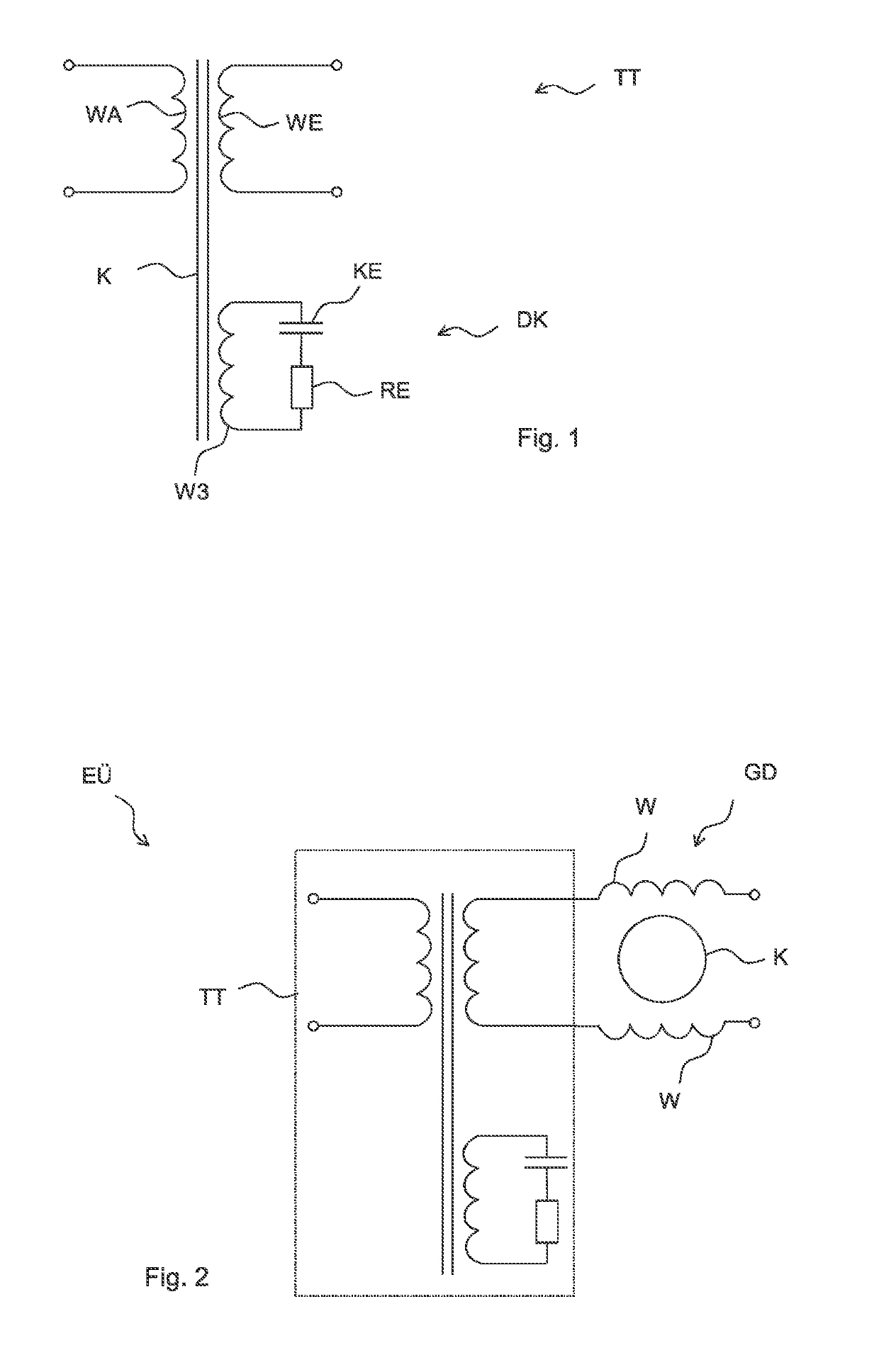 Isolation Transformer with Low Unwanted Resonances, Energy Transfer Device Having an Isolation Transformer and Energy Transfer Device for Wireless Transfer of Energy Having an Isolation Transformer