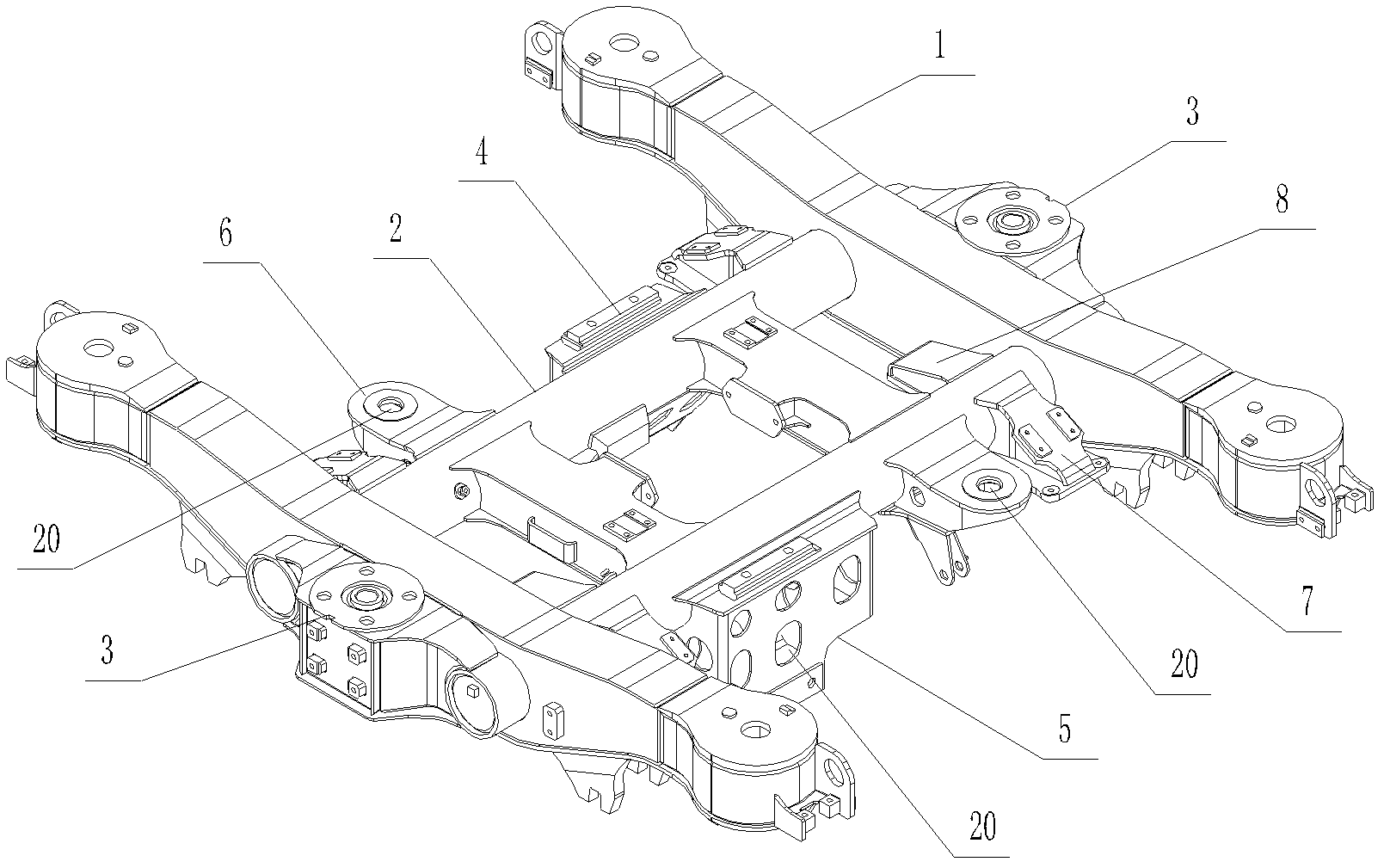 Light bogie welding framework and welding method thereof