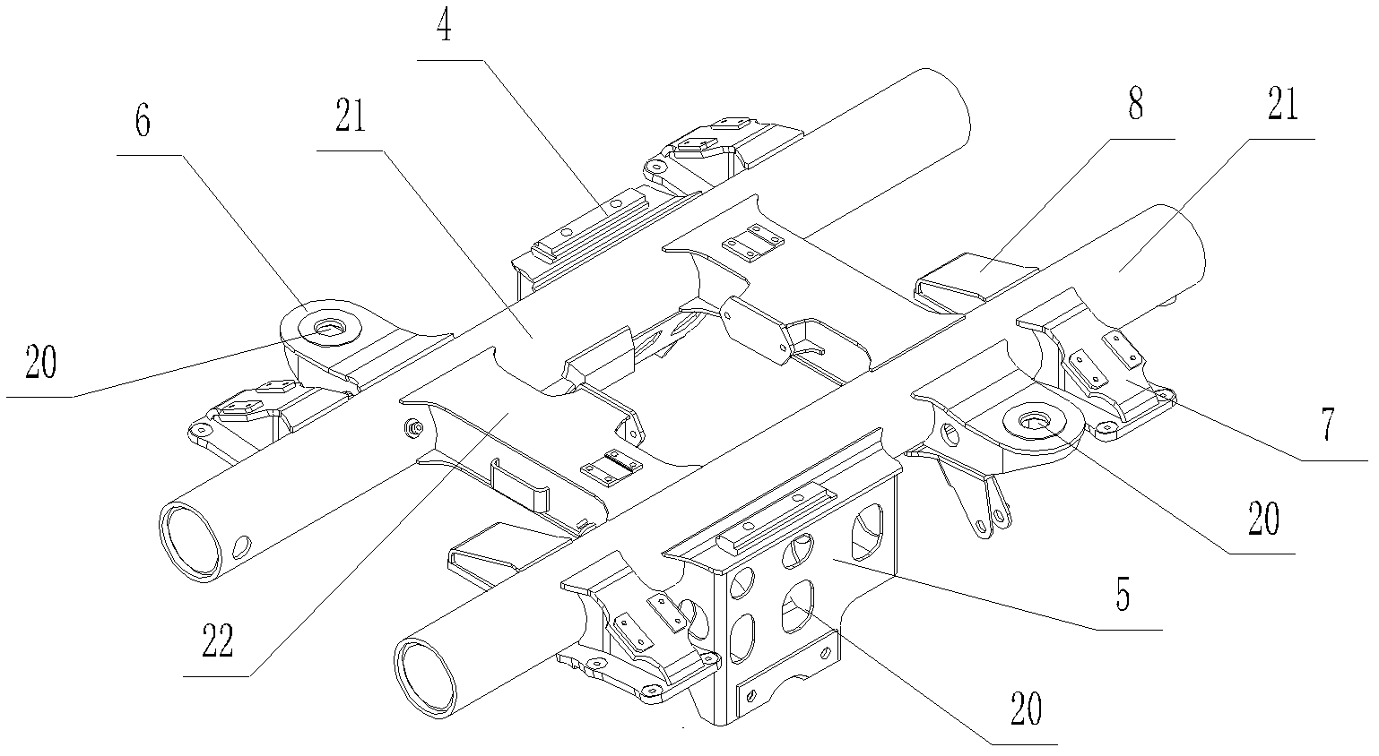 Light bogie welding framework and welding method thereof