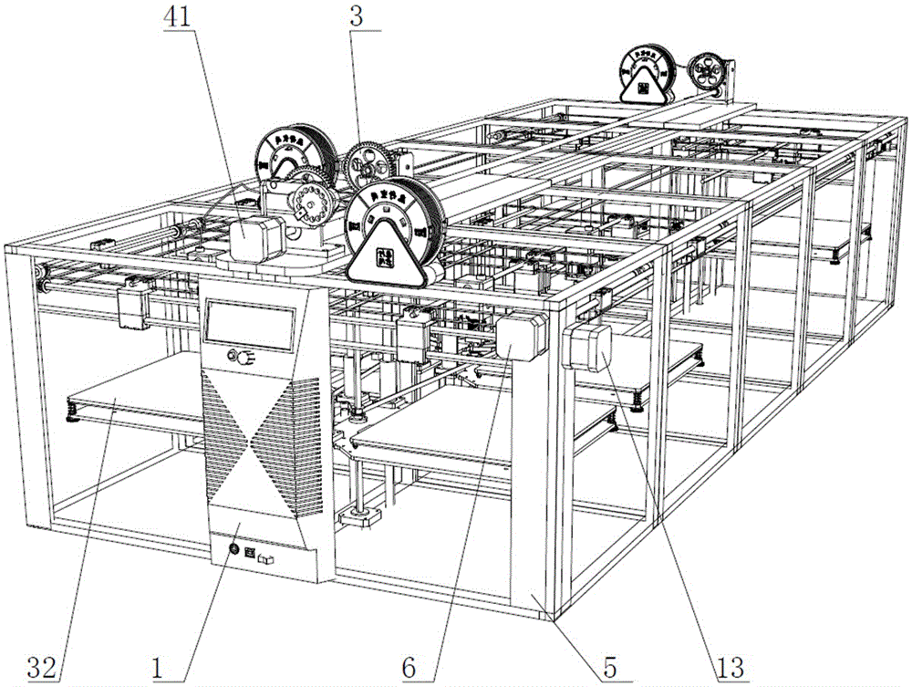 Matrix type 3D printer and printing method thereof