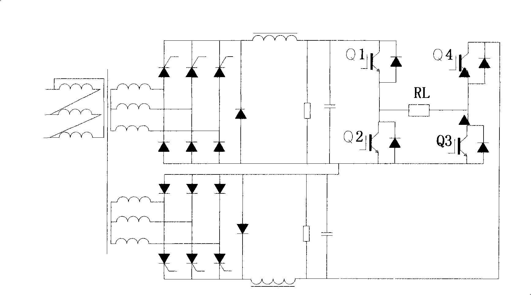 Two level inverter type MAO power source and output regulation control method thereof