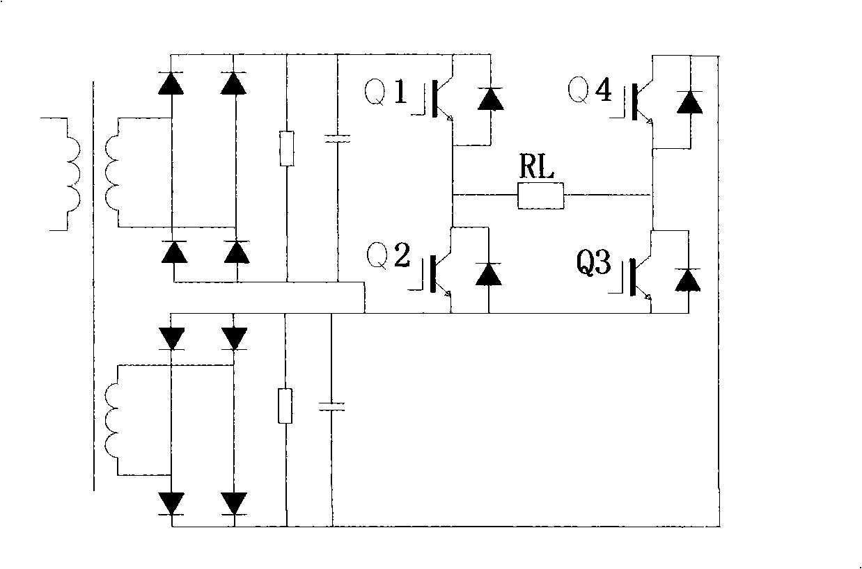 Two level inverter type MAO power source and output regulation control method thereof