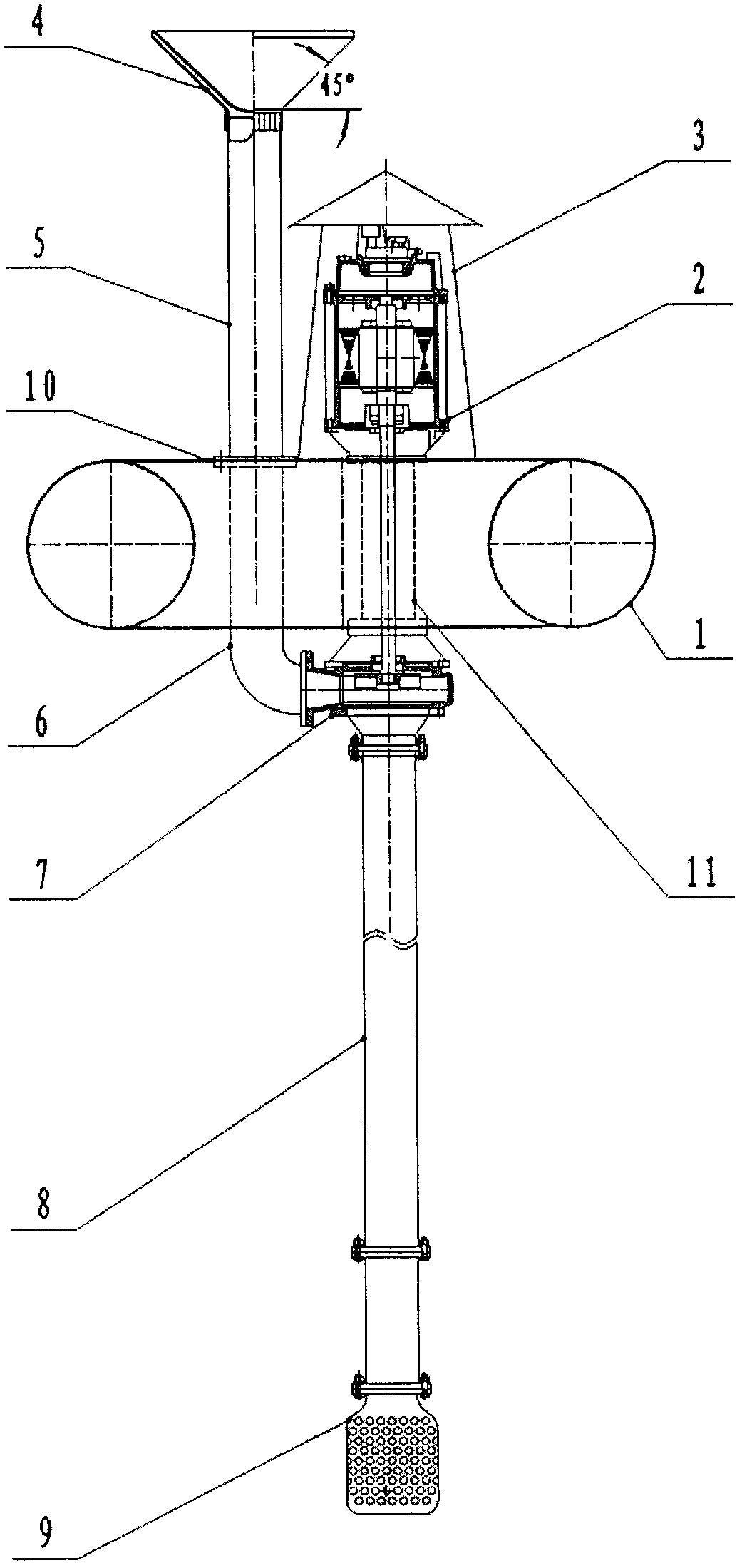 A multifunctional device that promotes the exchange of upper and lower water layers and the resuspension and release of sediment