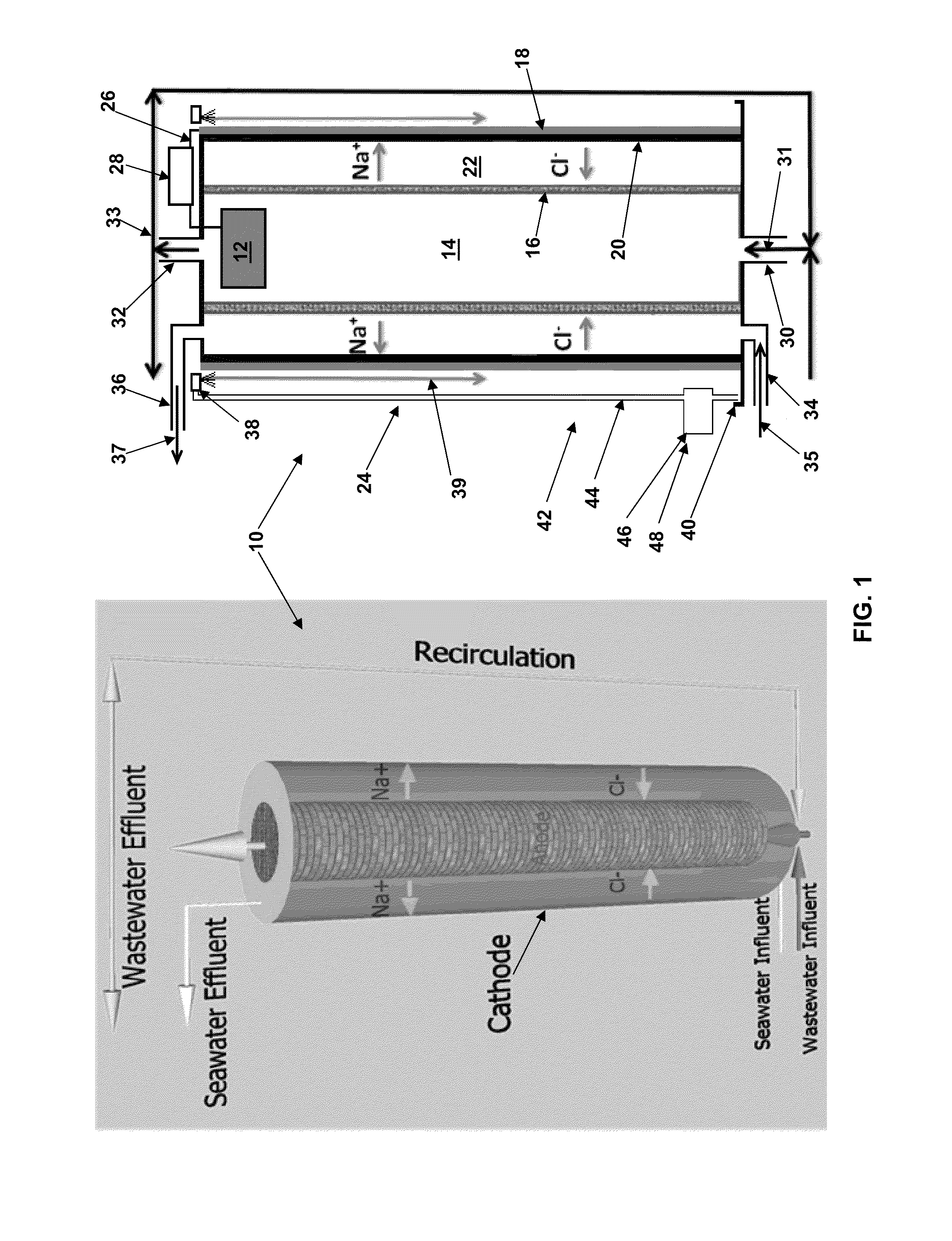 Microbial desalination cells