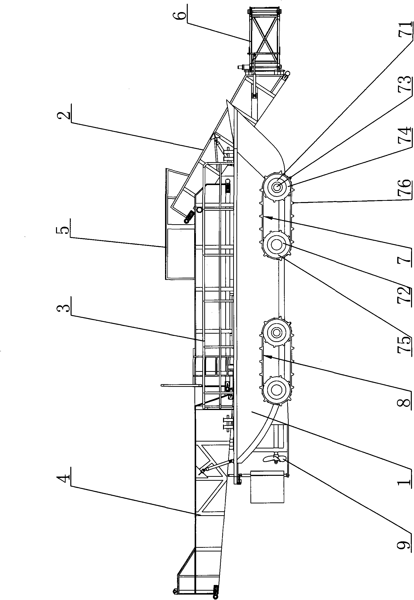 Amphibious full-automatic enteromorpha prolifera collection boat