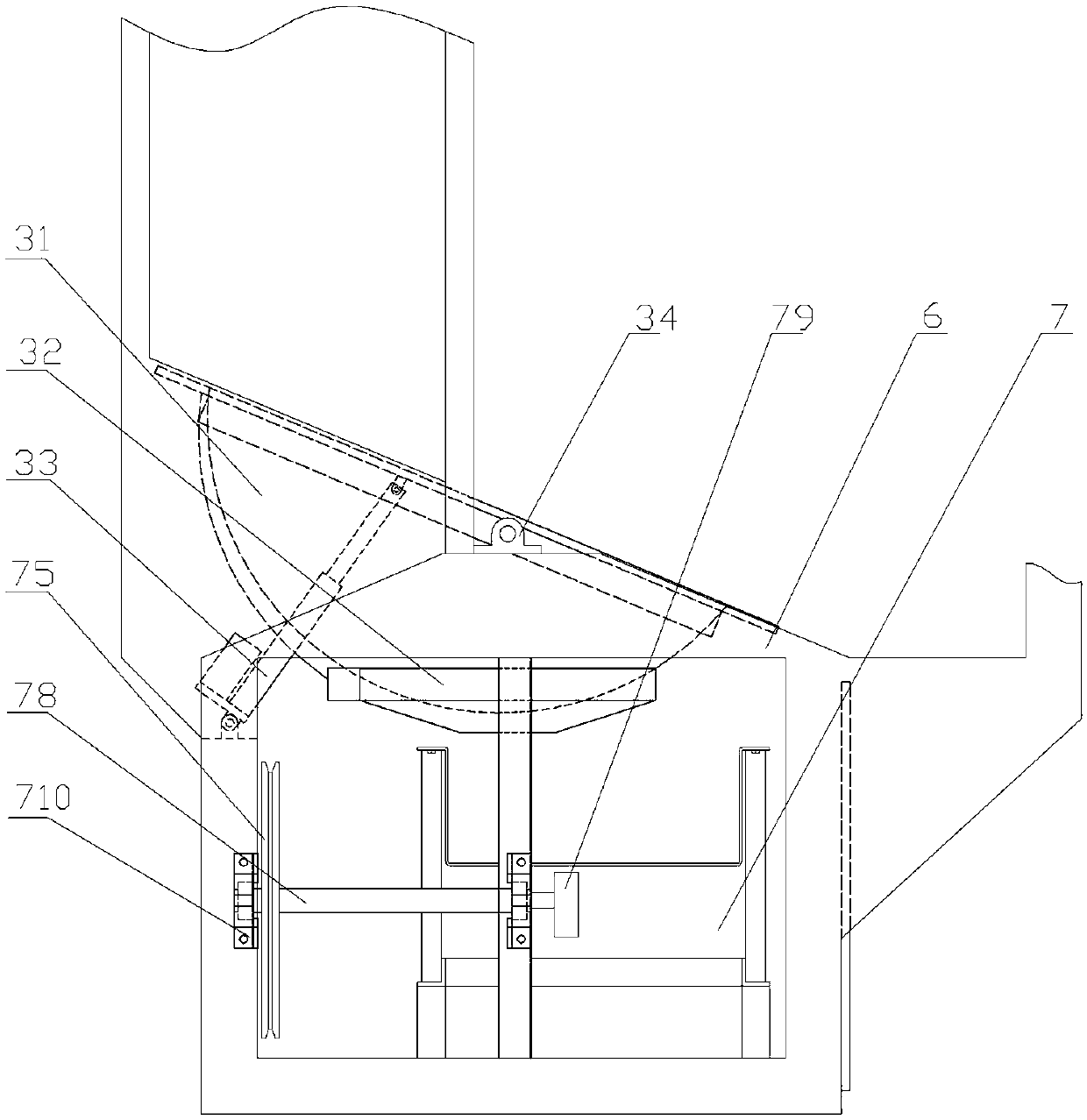 Automatic discharger of tea leaf firing machine