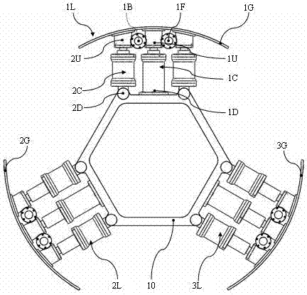 Self-adapting three-foot parallel type TBM support with three-foot parallel supporting legs