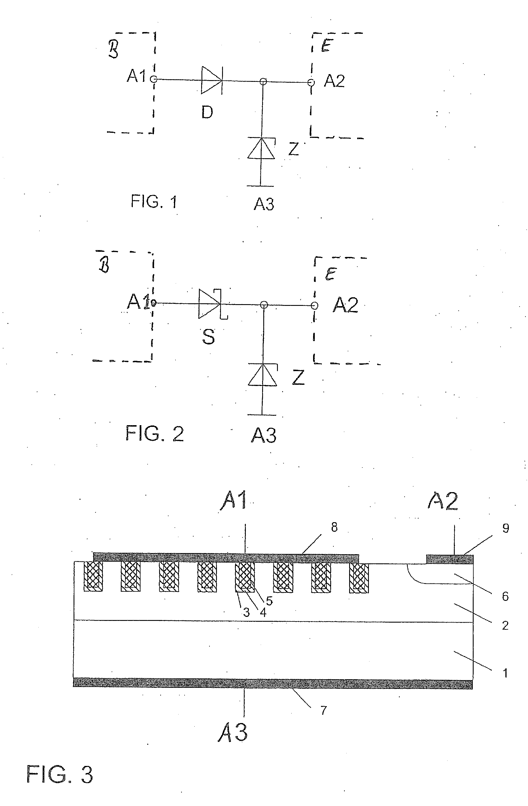 Protective element for electronic circuits