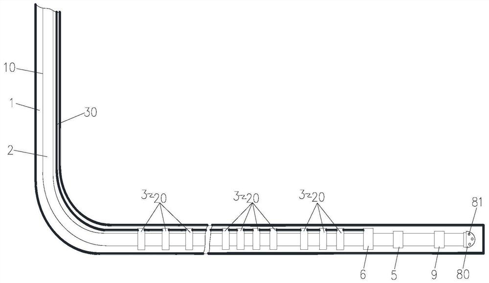 Horizontal well cementation sliding sleeve partial pressure pipe outer optical fiber system and monitoring method thereof