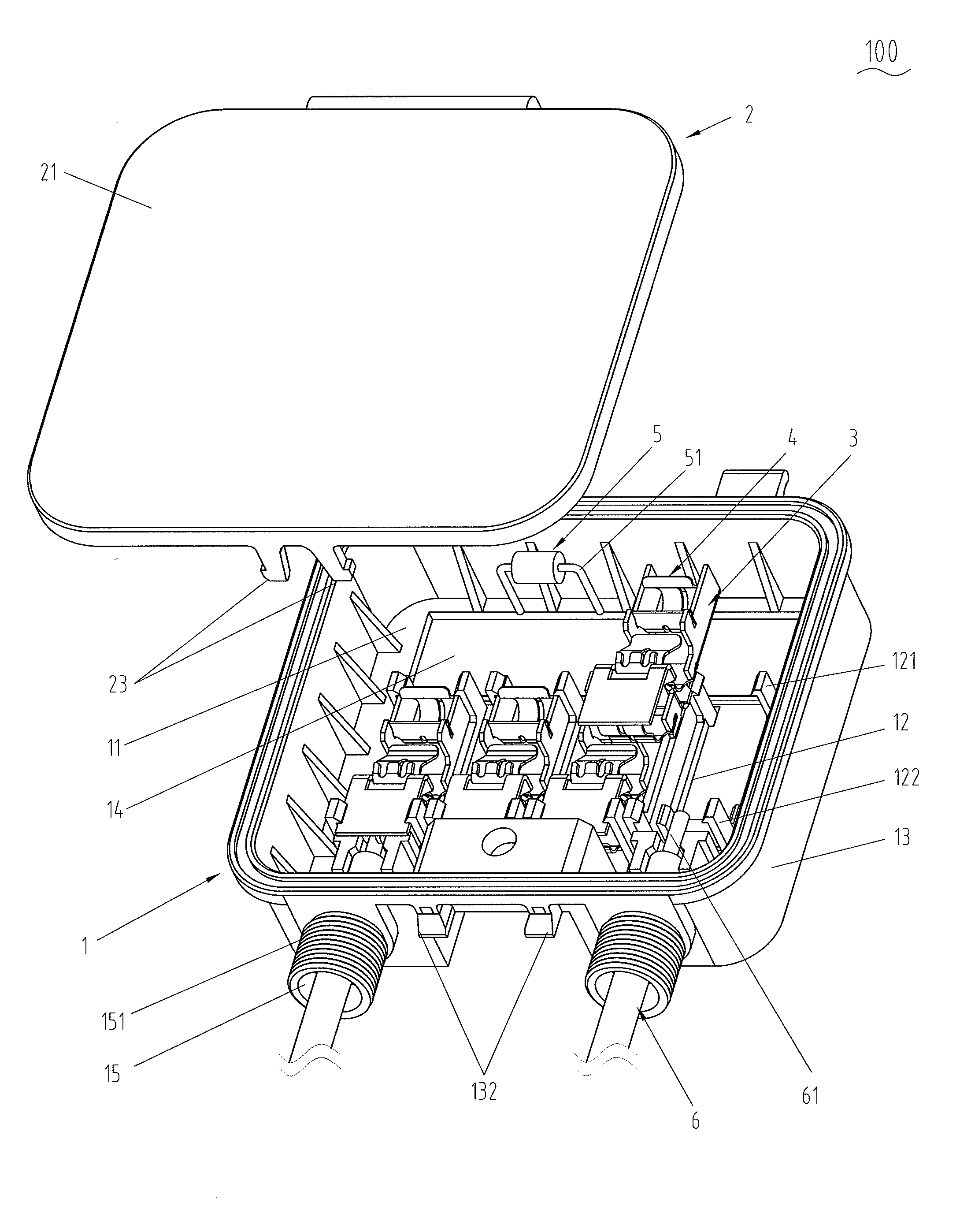 Connecting box for a solar panel