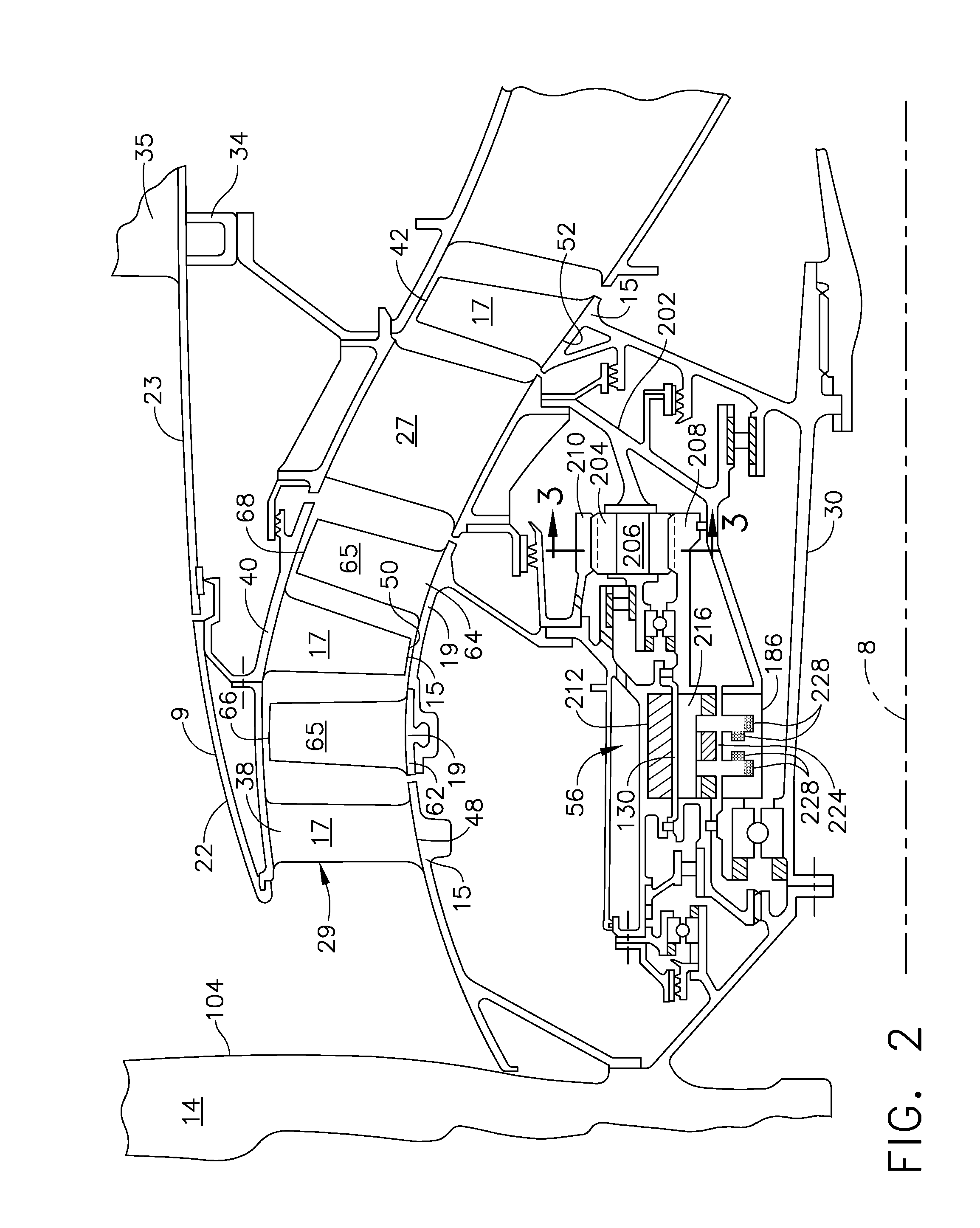 Aircraft gas turbine engine counter-rotatable generator