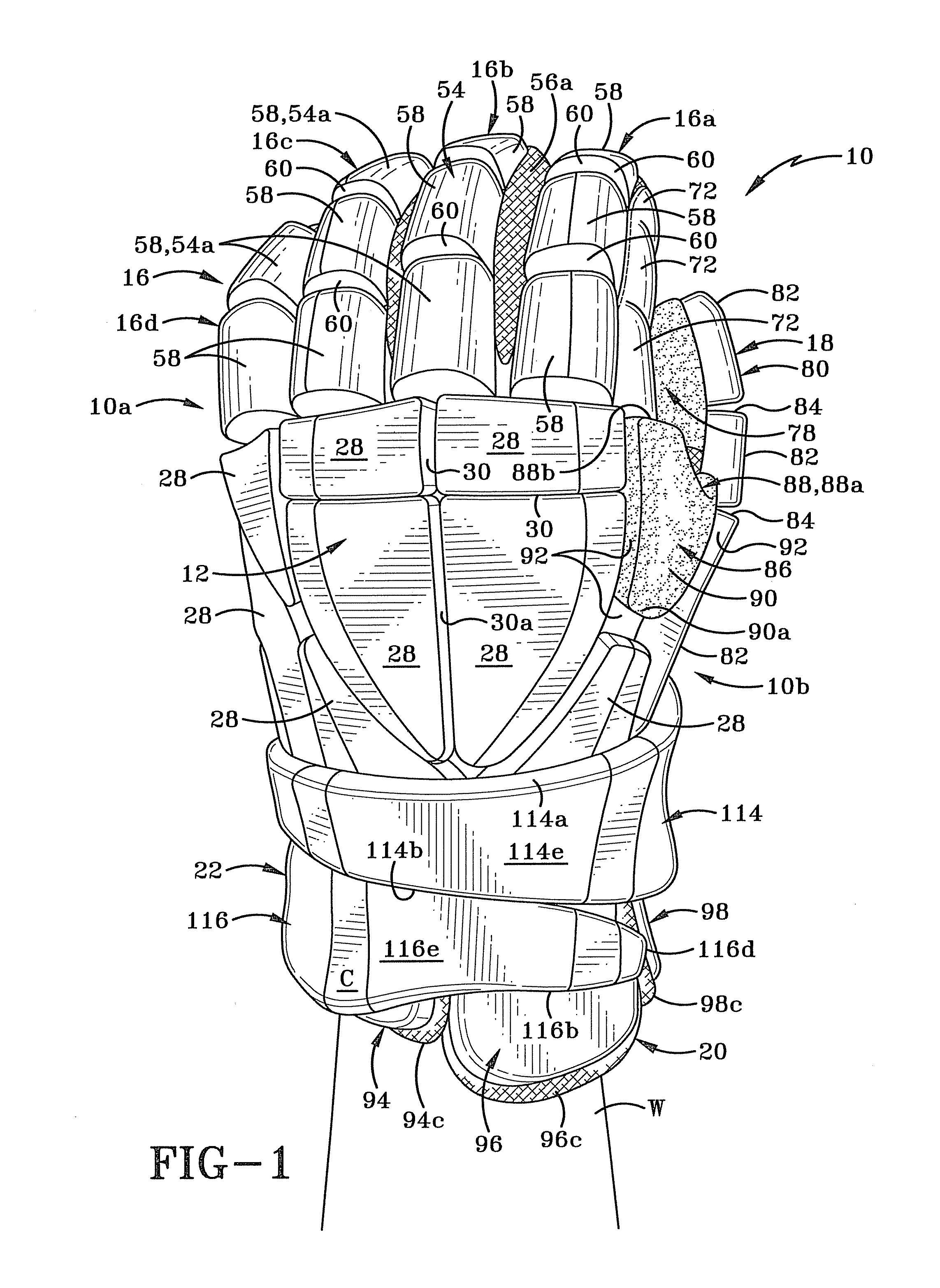 Sports glove with an elastically joined palm