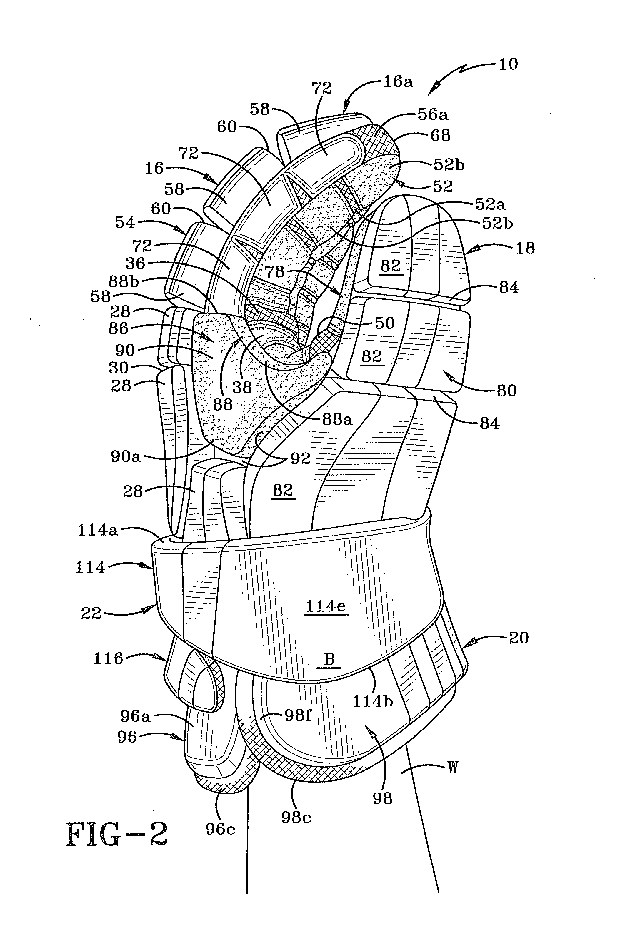 Sports glove with an elastically joined palm