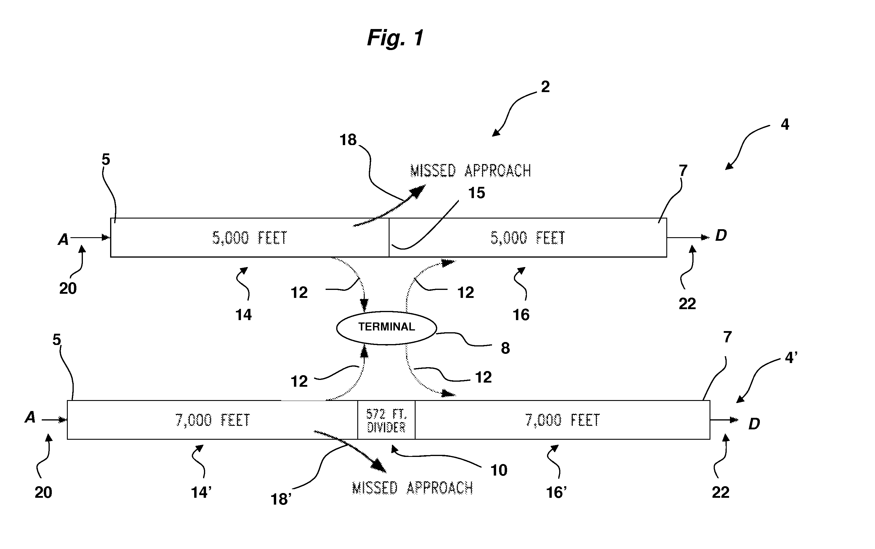 Safe runway aircraft arrival and departure system using split runway design