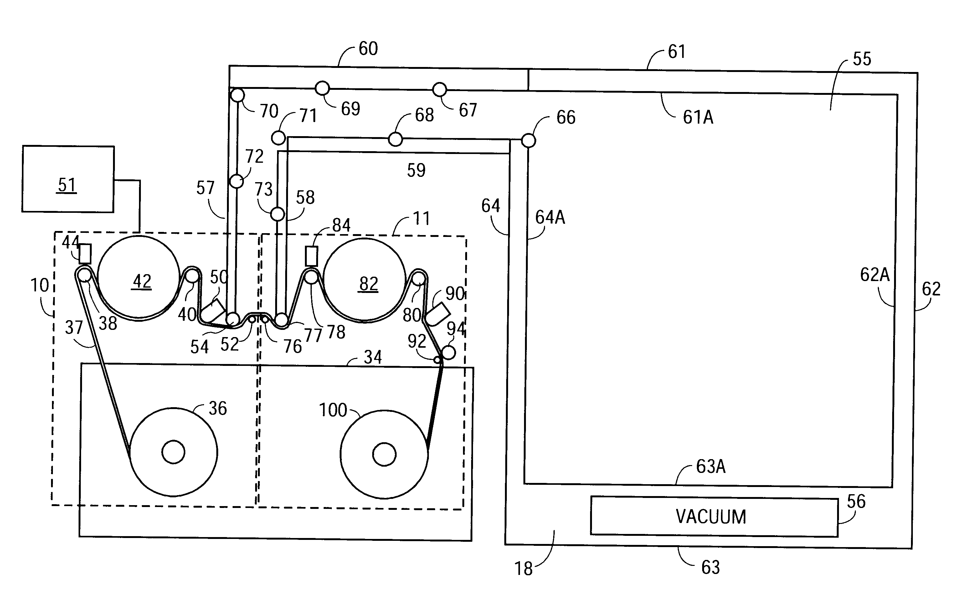 Single deck dual tape path VCR system