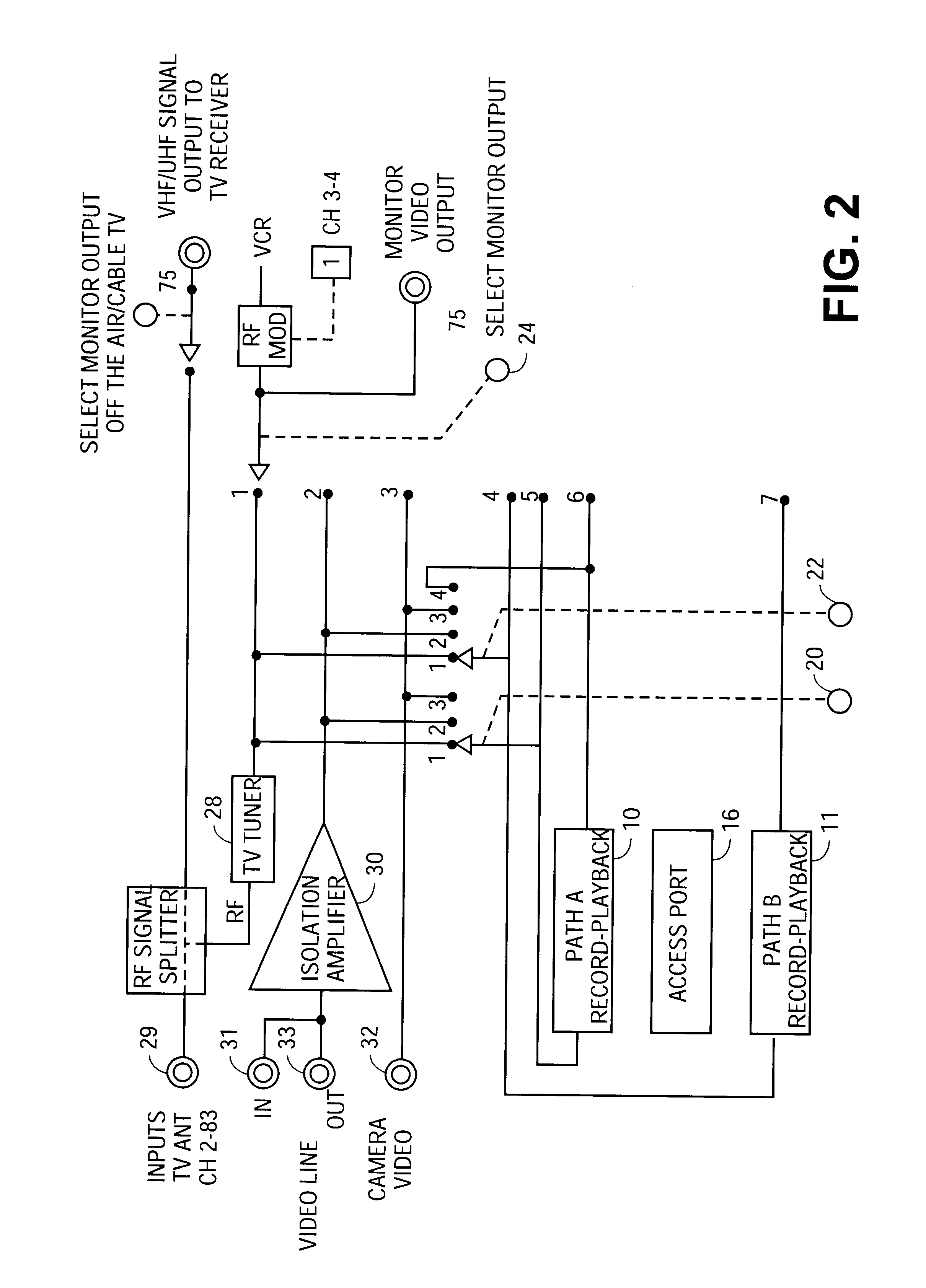 Single deck dual tape path VCR system