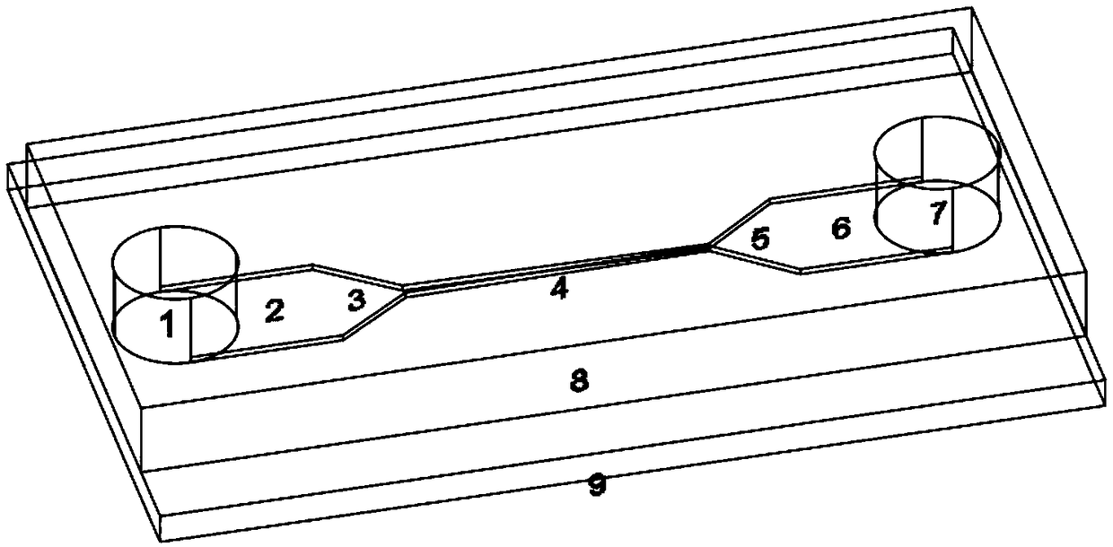 Microfluidic device and method for detecting content of macromolecules in non-Newtonian fluid