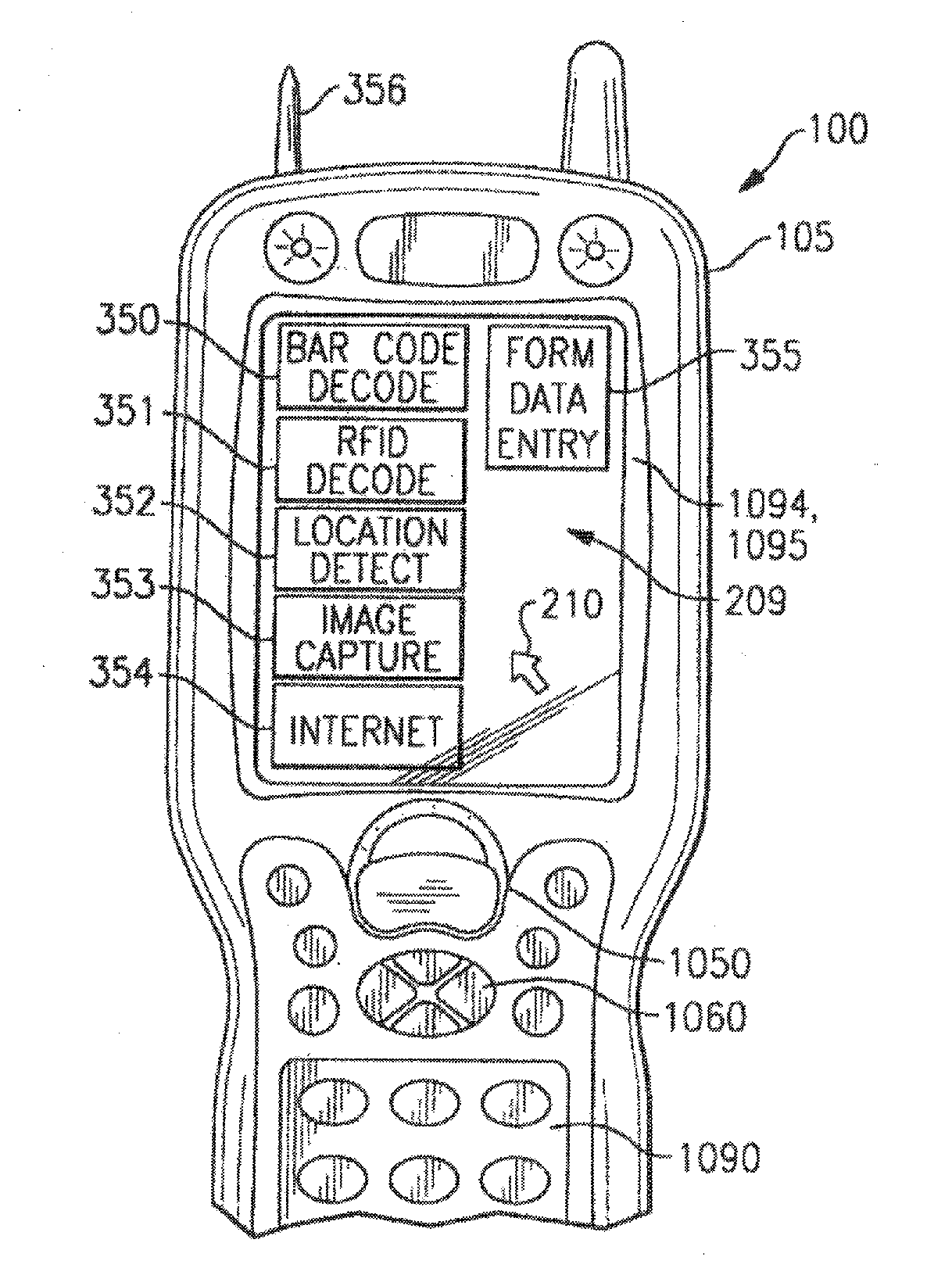 Data collection device and network having radio signal responsive operation