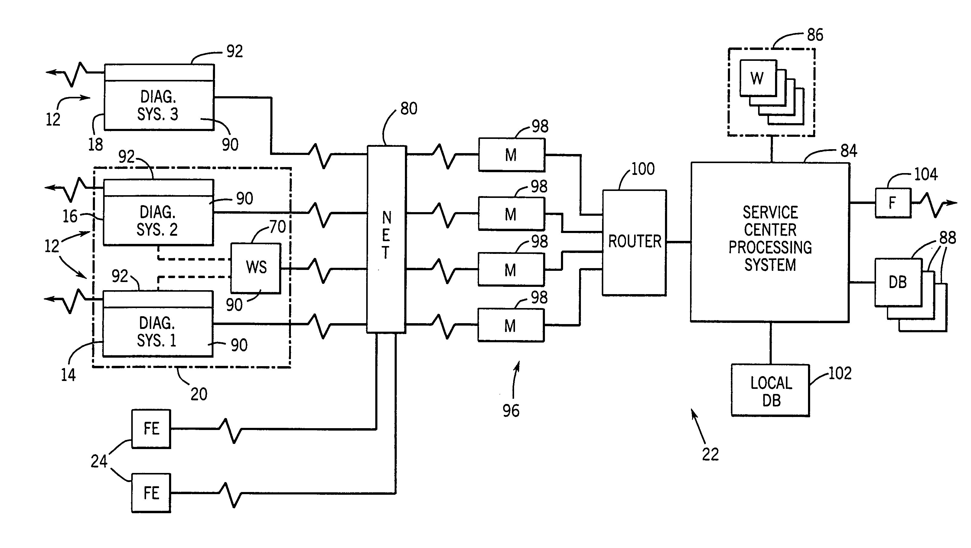 Medical diagnostic system service method and apparatus