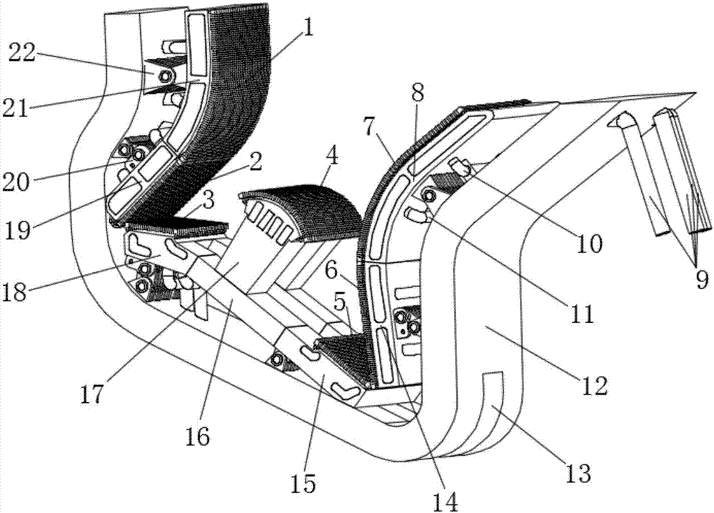 Dual-cold-loop divertor structure suitable for future Tokamak fusion reactor