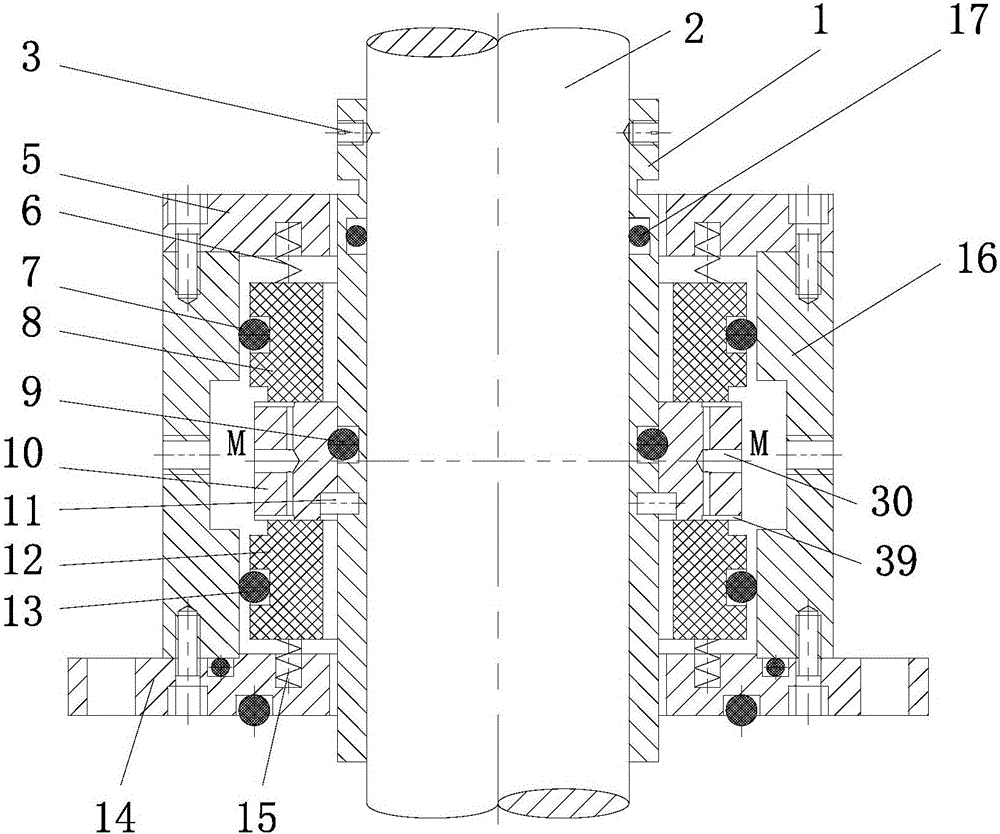 Double-end-face fluid dynamic and static pressure mechanical seal for sodium cooling fast reactor nuclear main pump