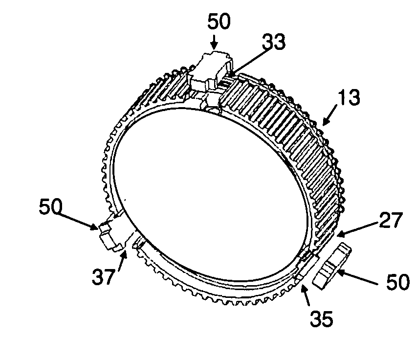 Transmission synchronizing system, in particular, in the form of a servo synchronizing system