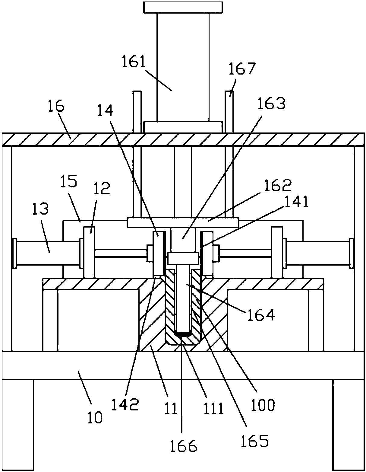 Simple glass fixing clamping plate molding mechanism