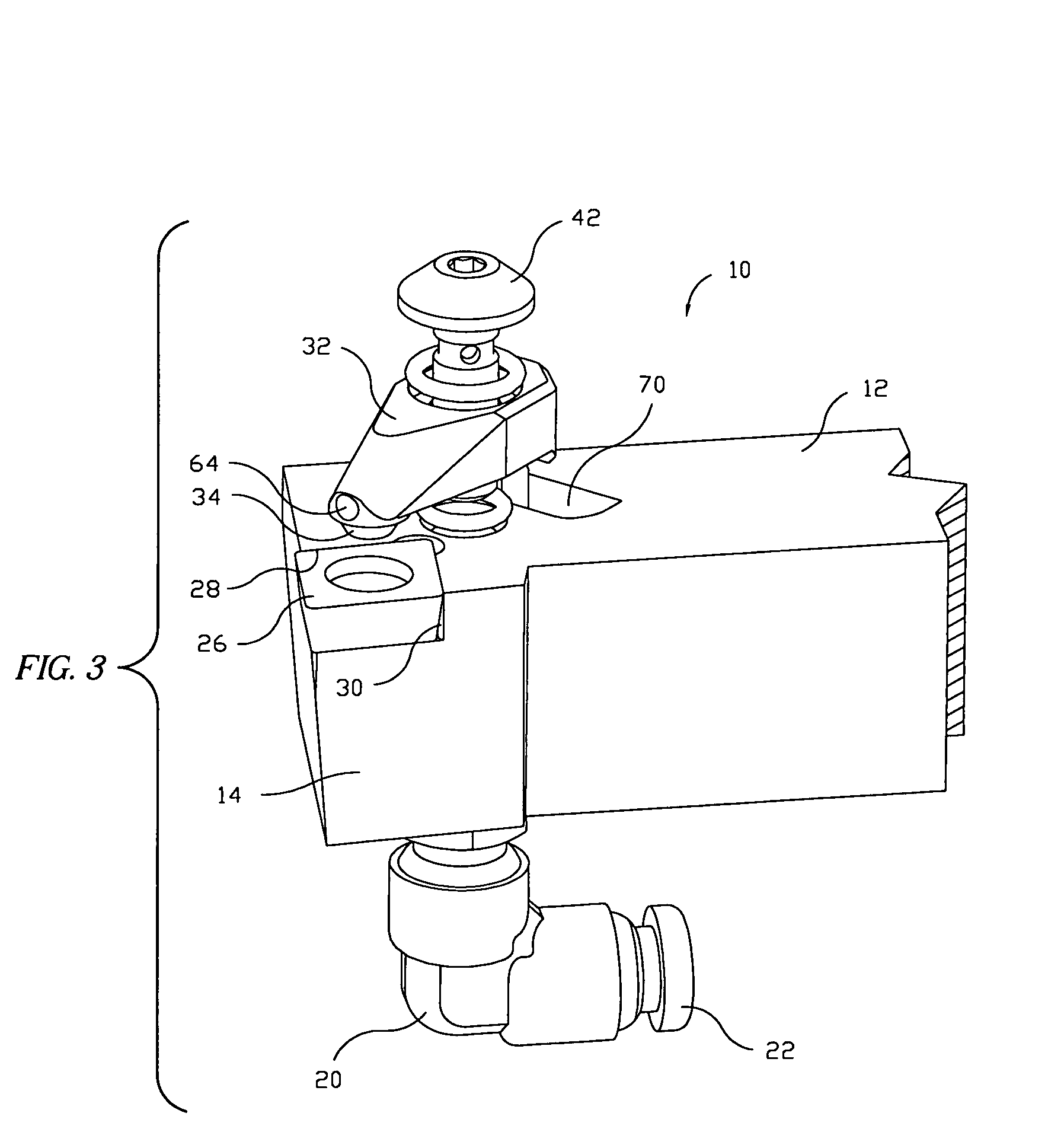 Machine tool holder having internal coolant supply and cutter retaining and coolant distribution cutter insert retaining clamp assembly