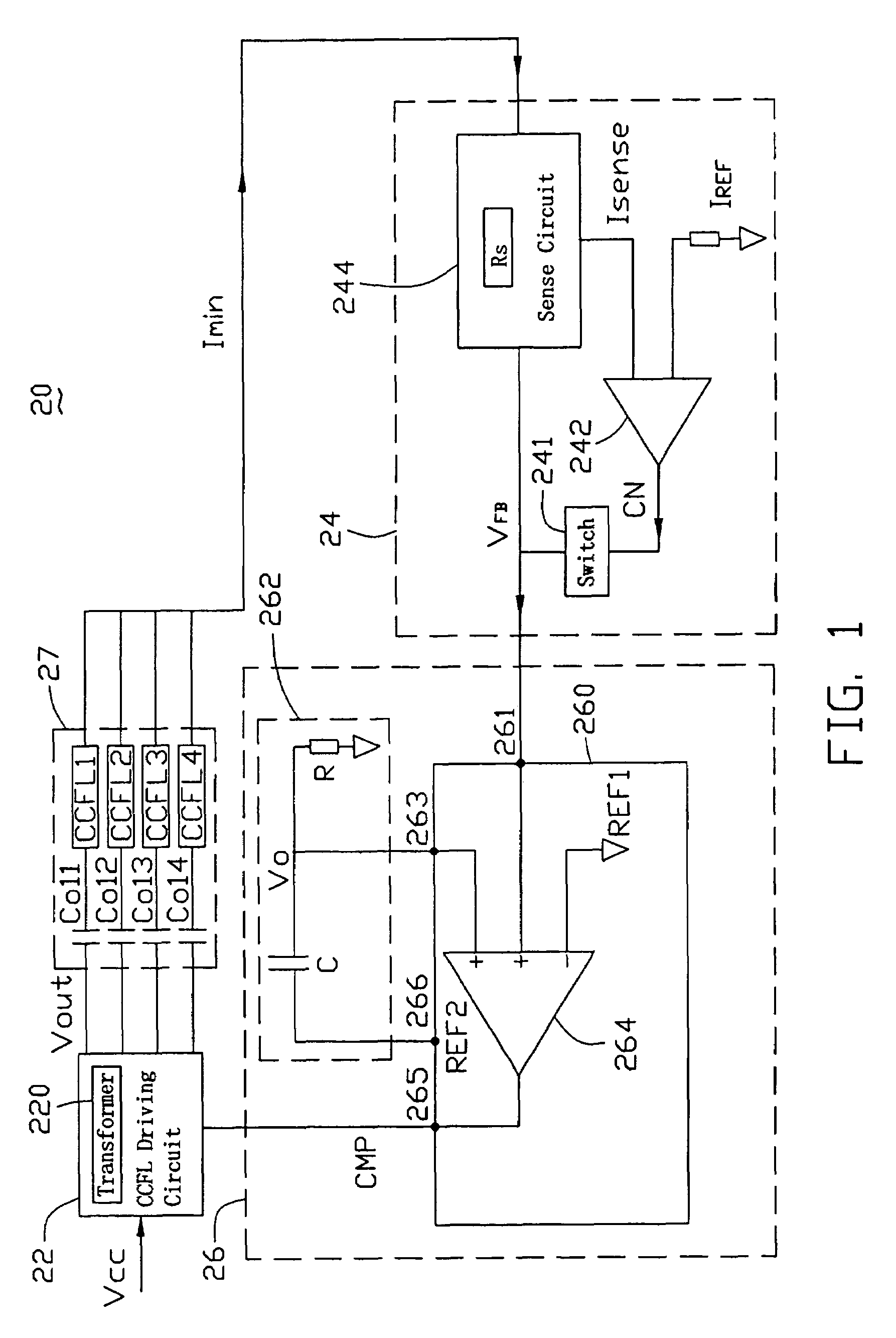 Cold cathode fluorescent lamp driving system