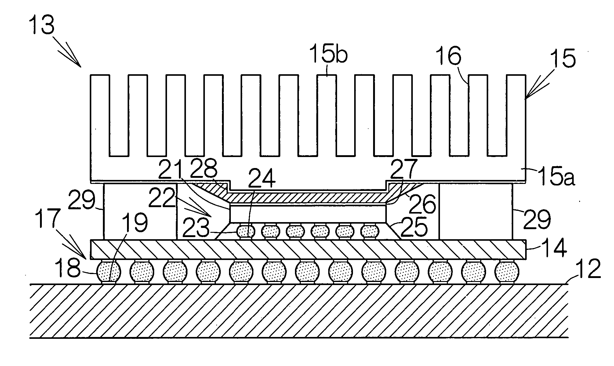 Electronic component package including joint material having higher heat conductivity