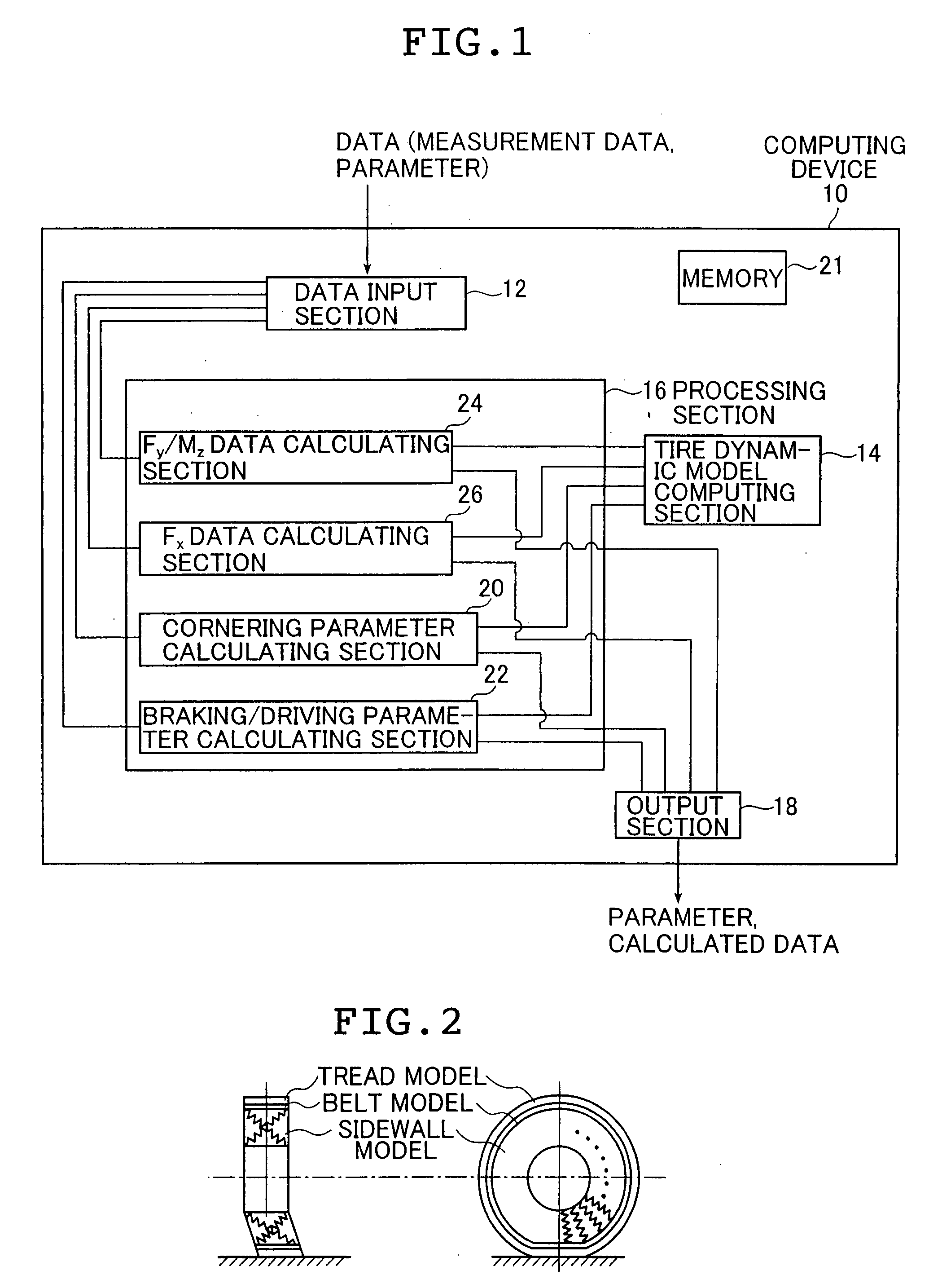 Tire transient response data calculating method, data processing method, tire designing method, vehicle motion predicting method, and tire cornering characteristic evaluation method and evaluation device therefor