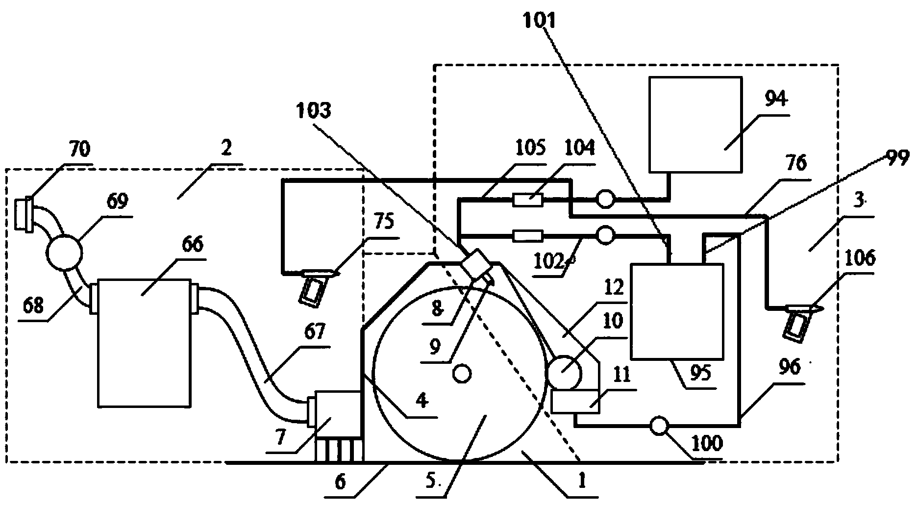 Drag suction type road surface cleaning device for sanitation truck